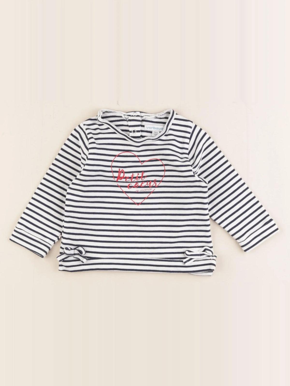 Vertbaudet - tee-shirt bleu - 12 mois