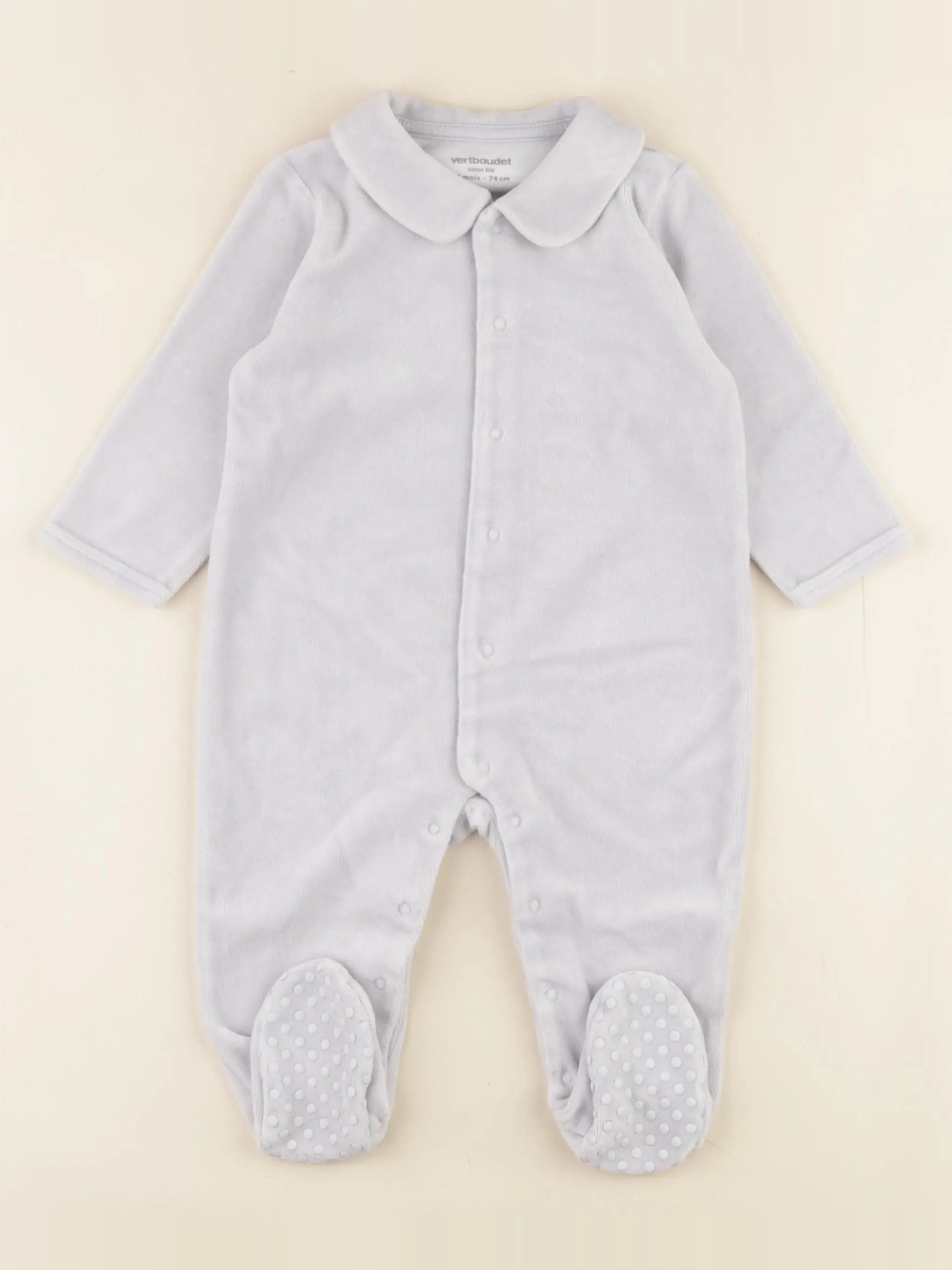 Vertbaudet - pyjama velours gris - 12 mois