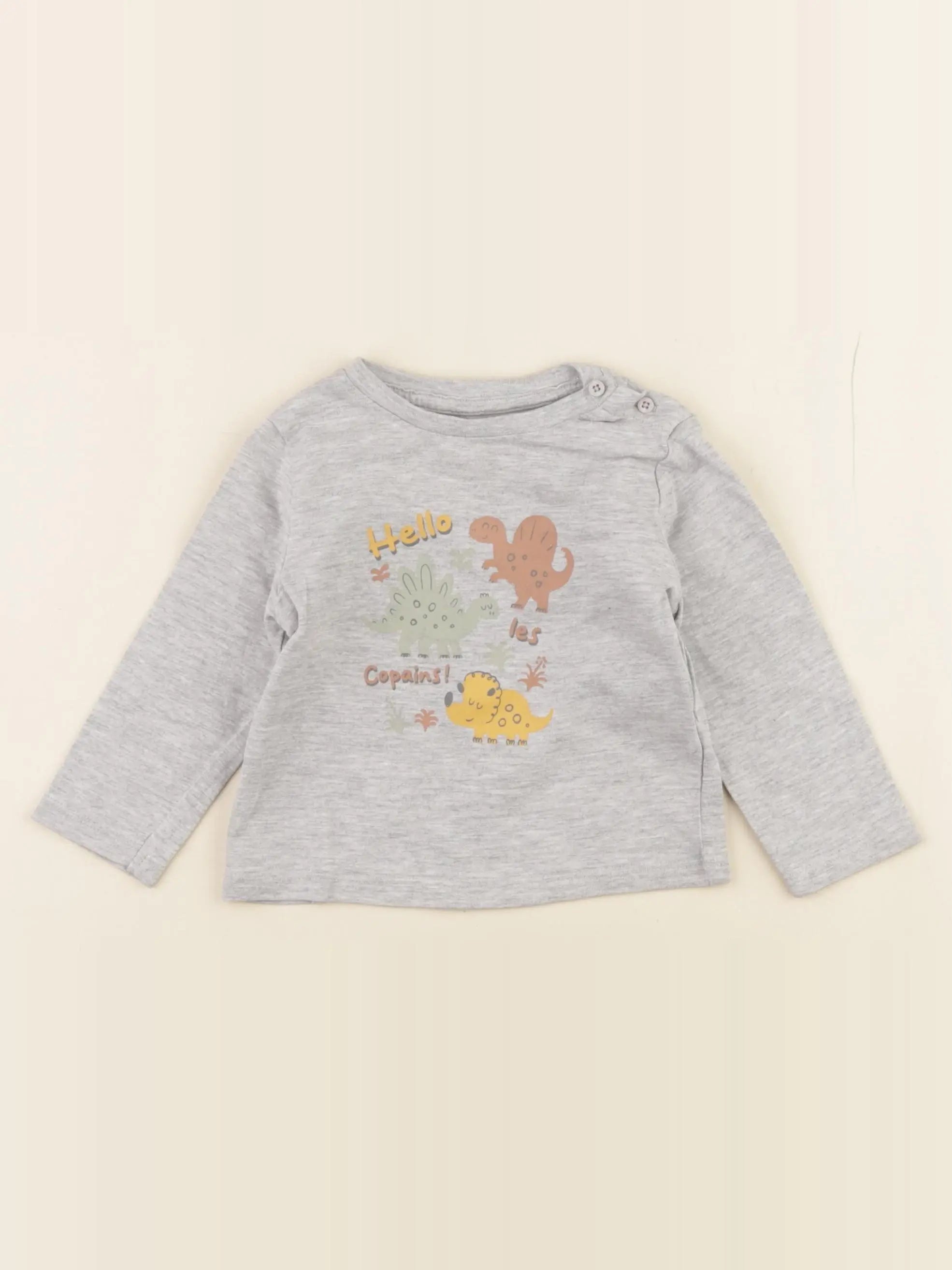 Vertbaudet - tee-shirt gris - 9 mois