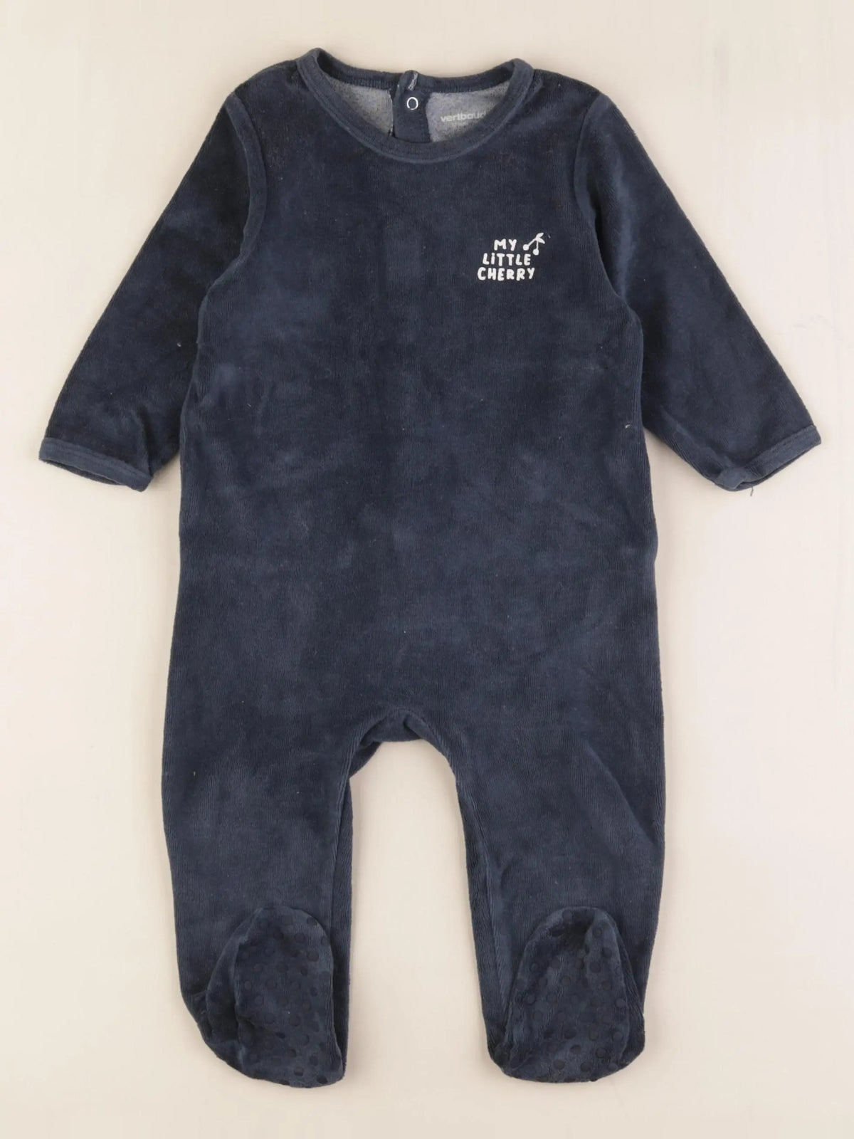 Vertbaudet - pyjama velours bleu - 12 mois