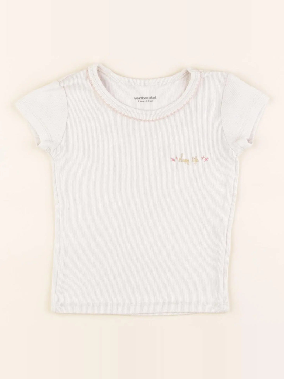 Vertbaudet - maillot de corps beige - 3 ans