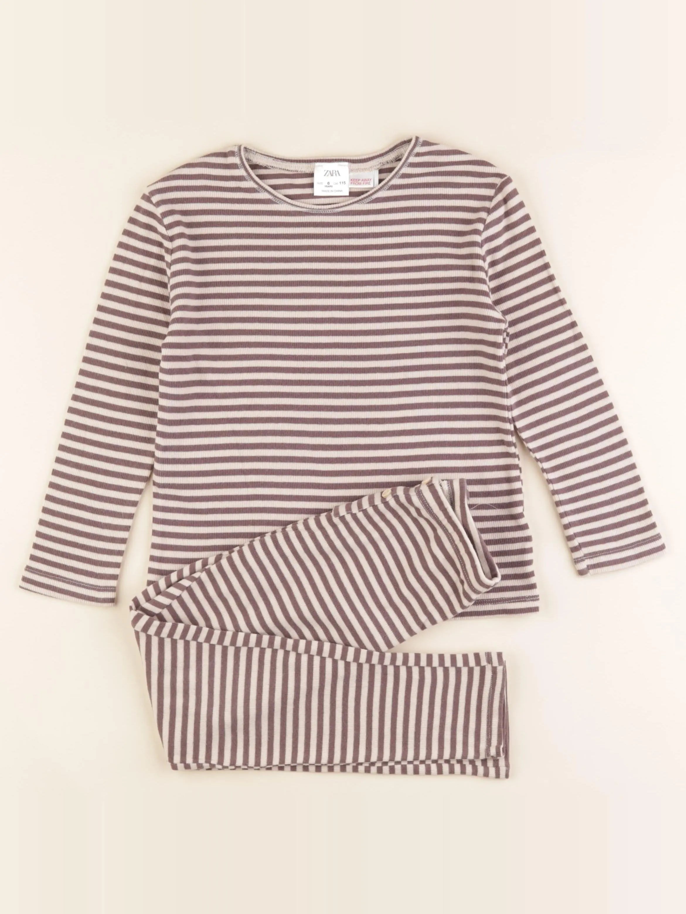 Zara - pyjama coton marron - 6 ans