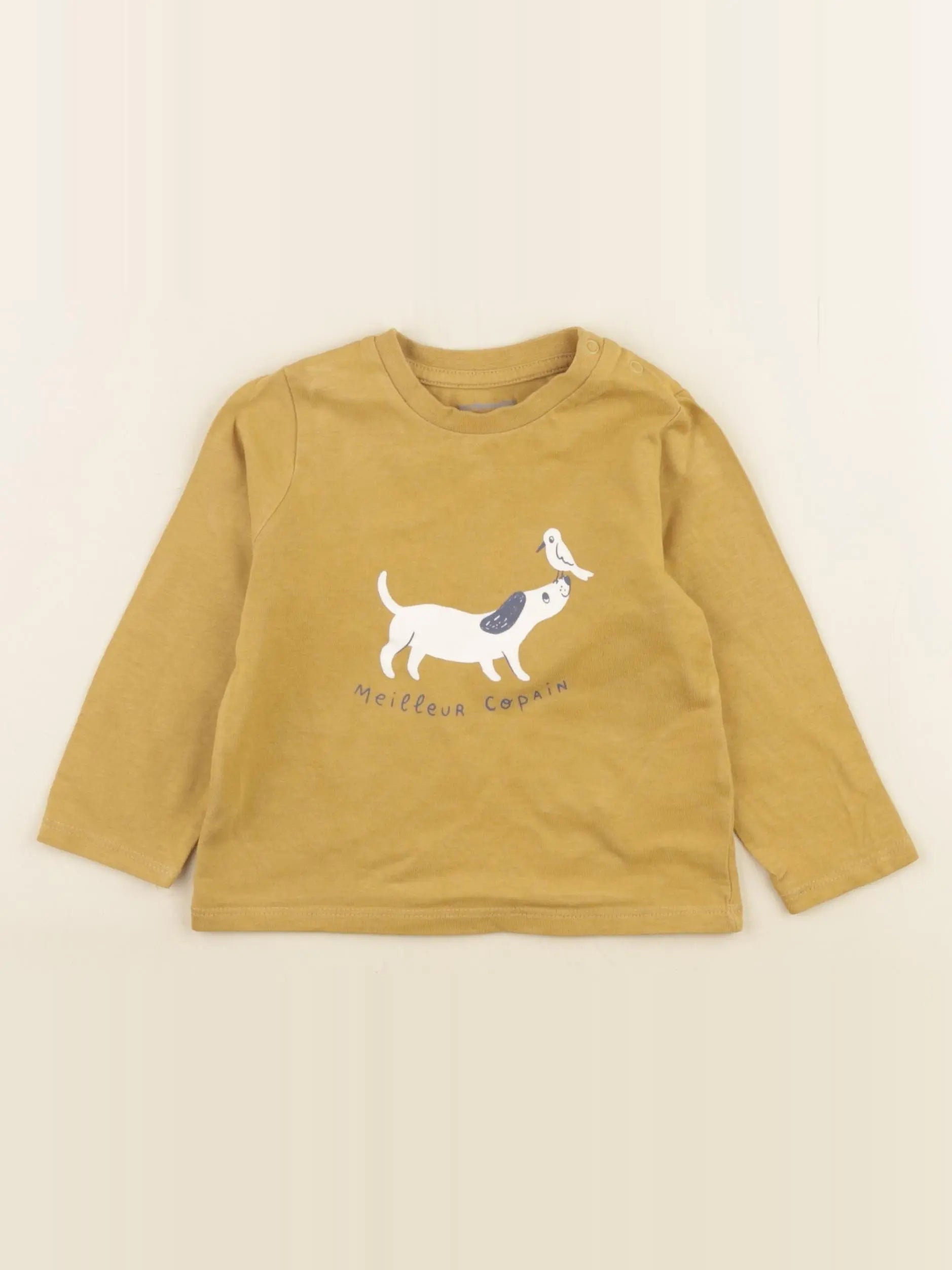 Vertbaudet - tee-shirt jaune - 12 mois