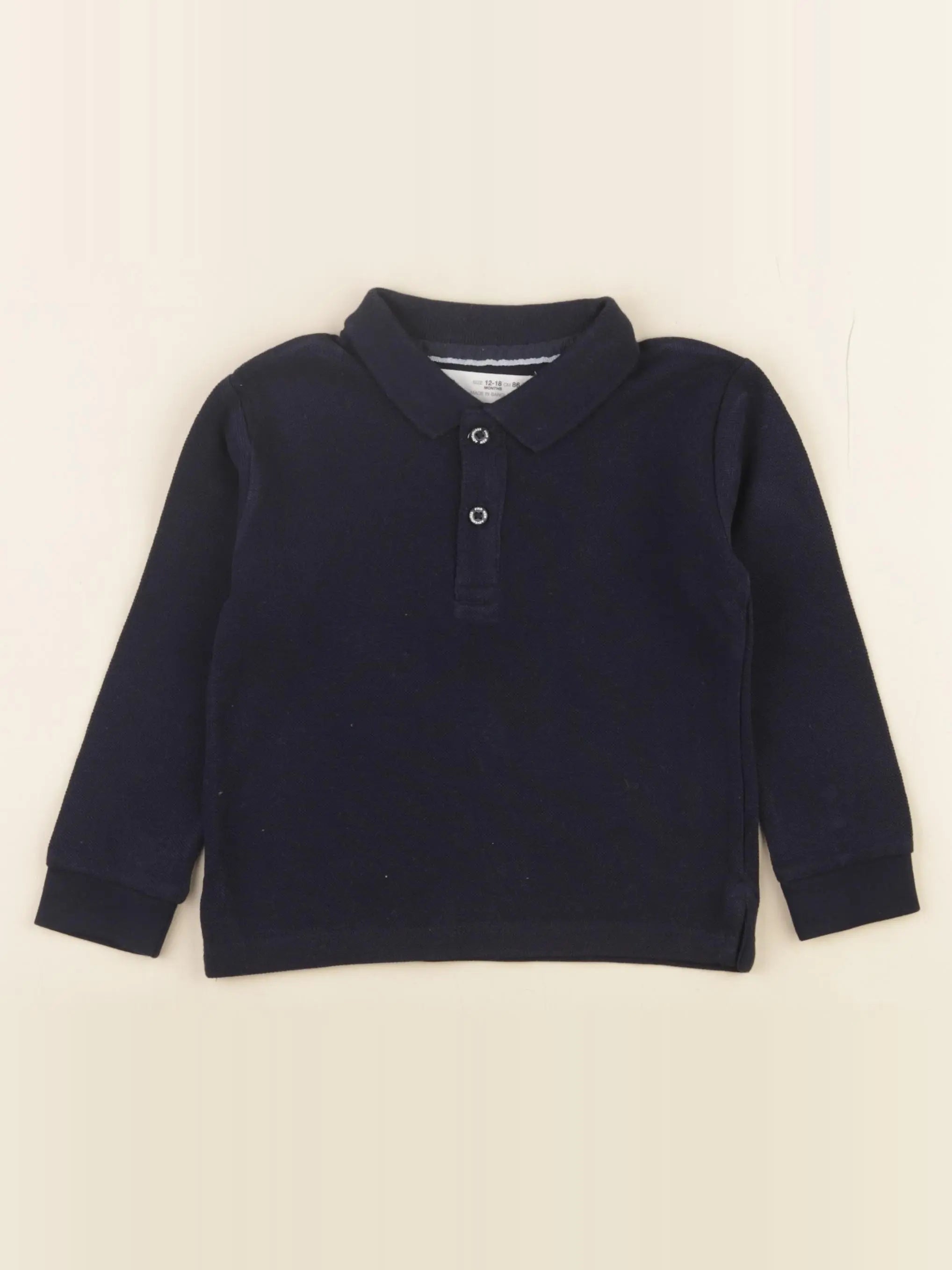 Zara - polo bleu - 12/18 mois