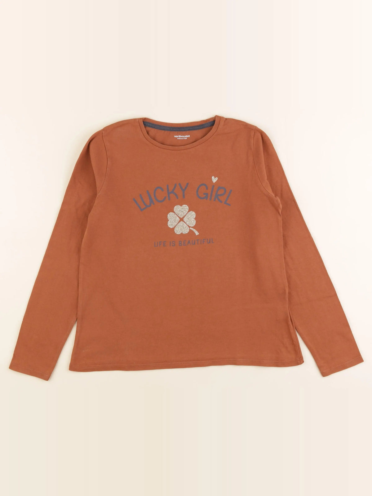 Vertbaudet - tee-shirt marron - 10 ans