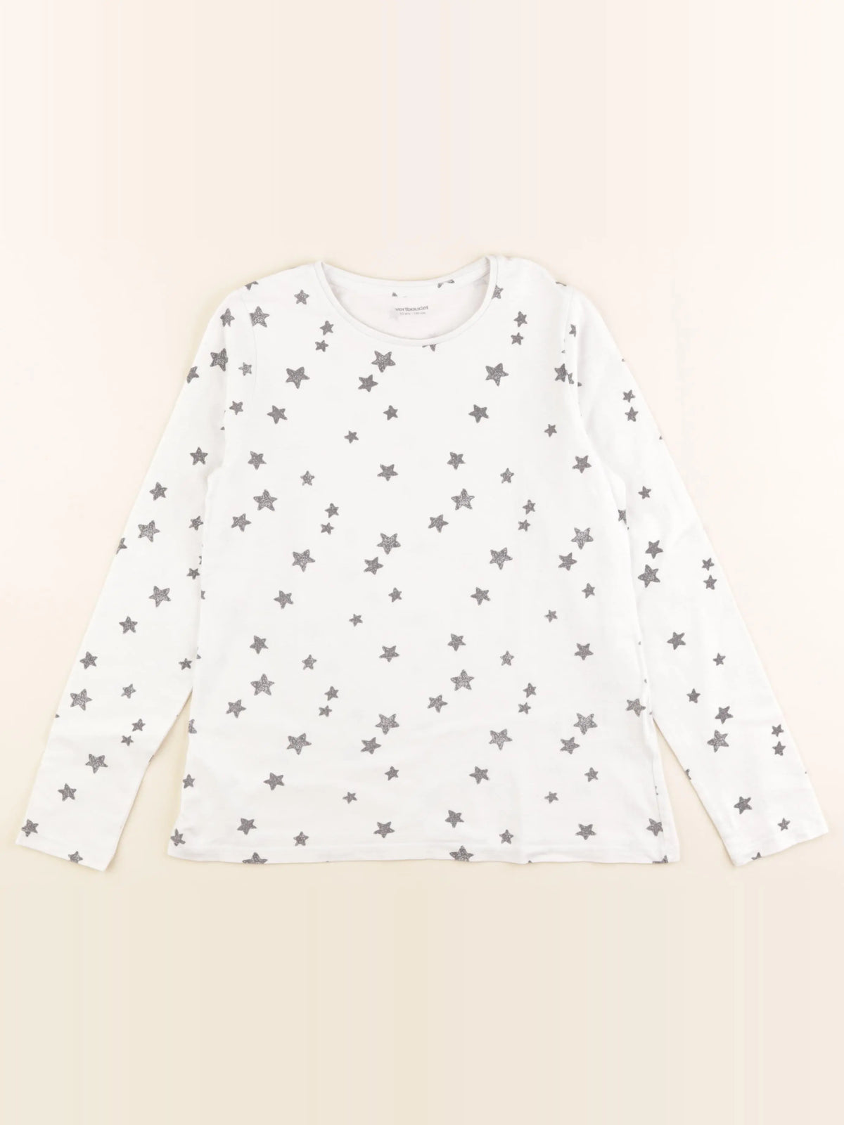 Vertbaudet - tee-shirt blanc, gris - 10 ans