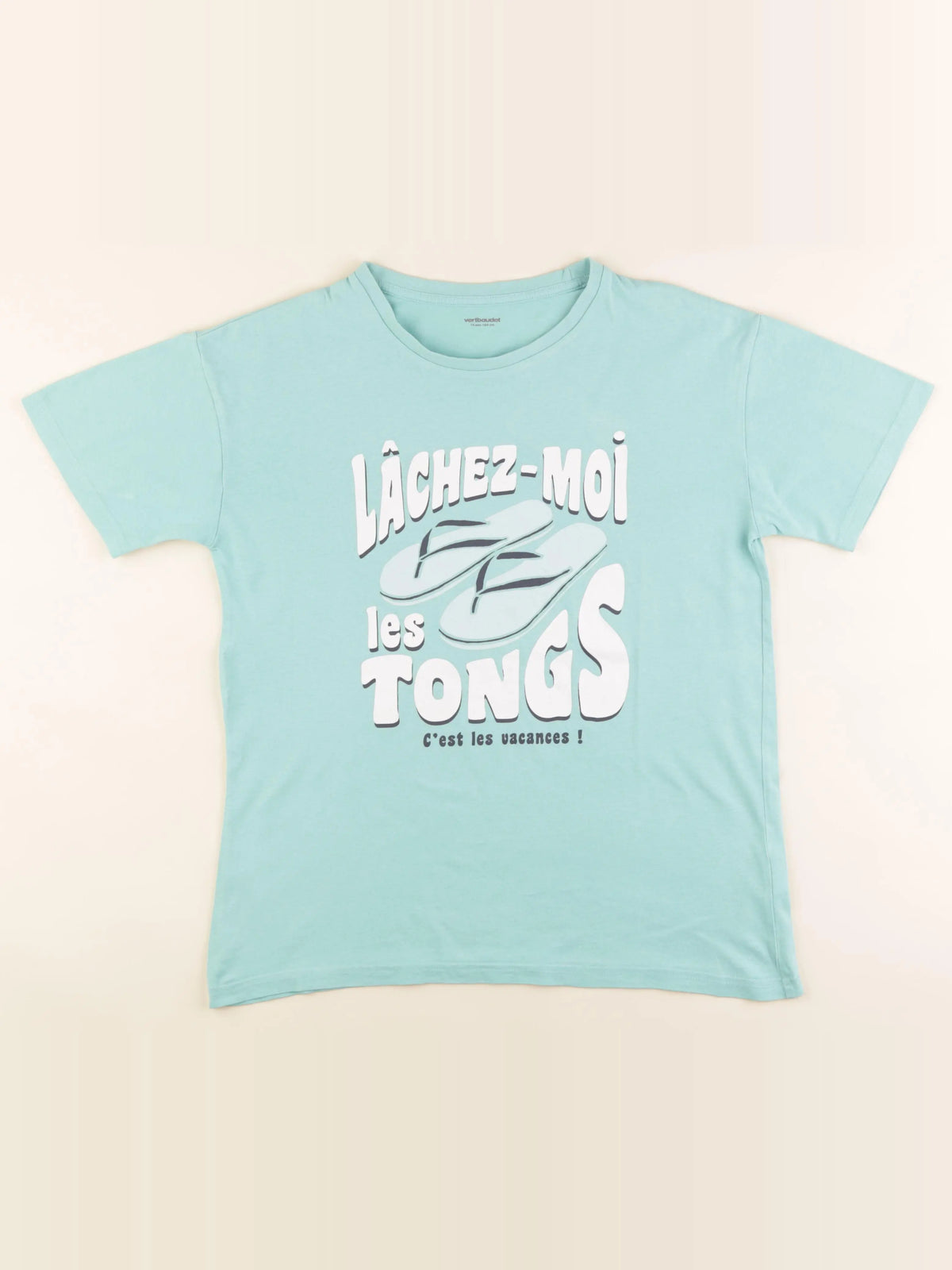 Vertbaudet - tee-shirt bleu - 14 ans