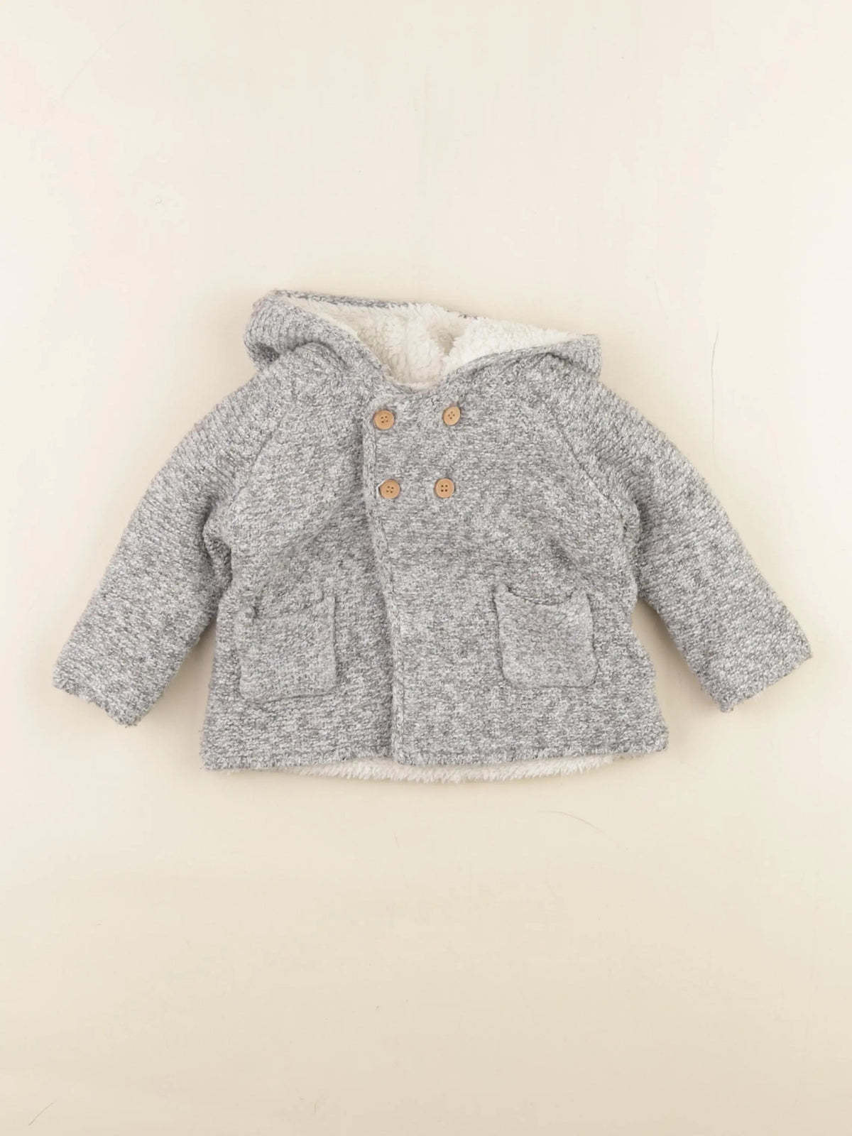 Zara - gilet gris - 6/9 mois