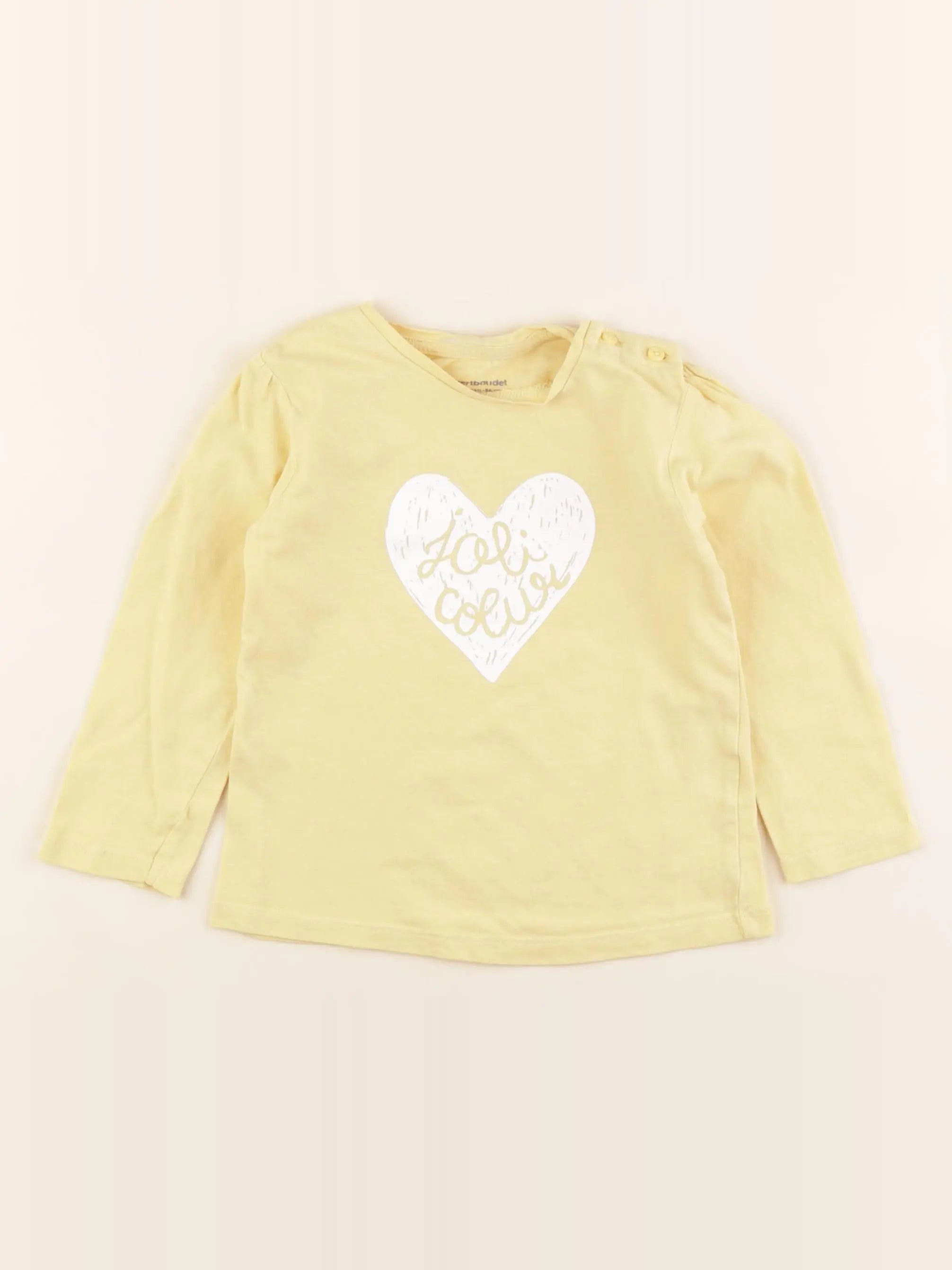 Vertbaudet - tee-shirt jaune - 24 mois
