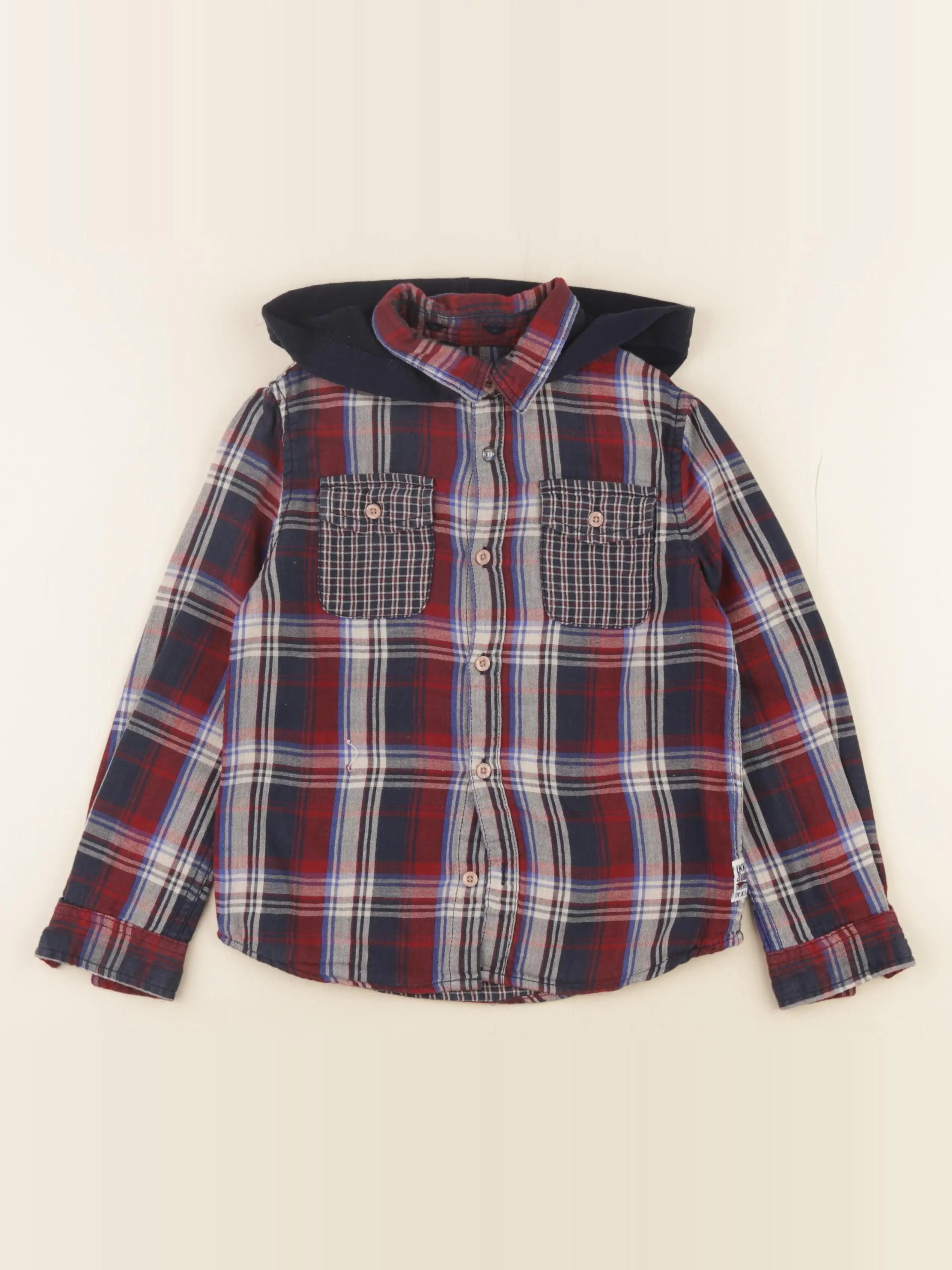 IKKS - chemise bleu, rouge - 6 ans