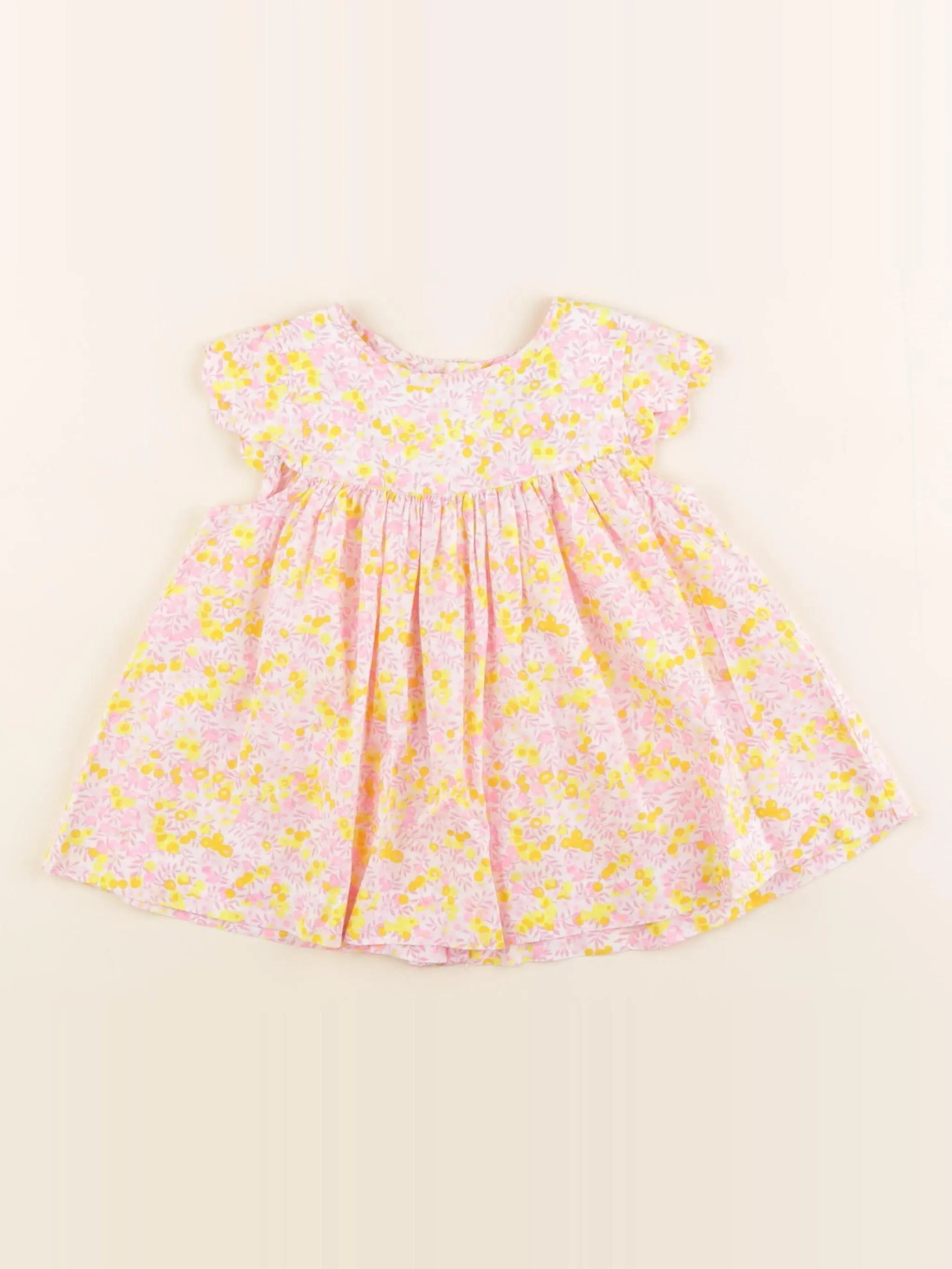 Jacadi - blouse liberty rose, jaune fluo - 3 ans