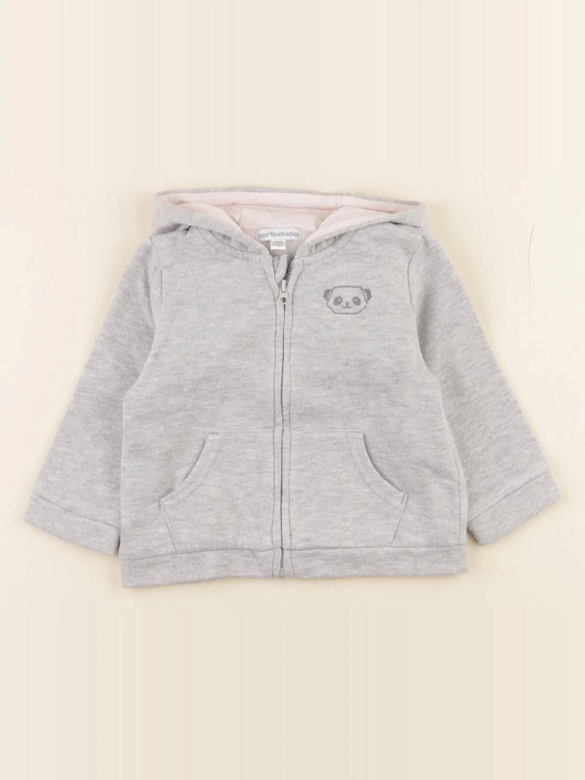 Vertbaudet - sweat gris - 12 mois