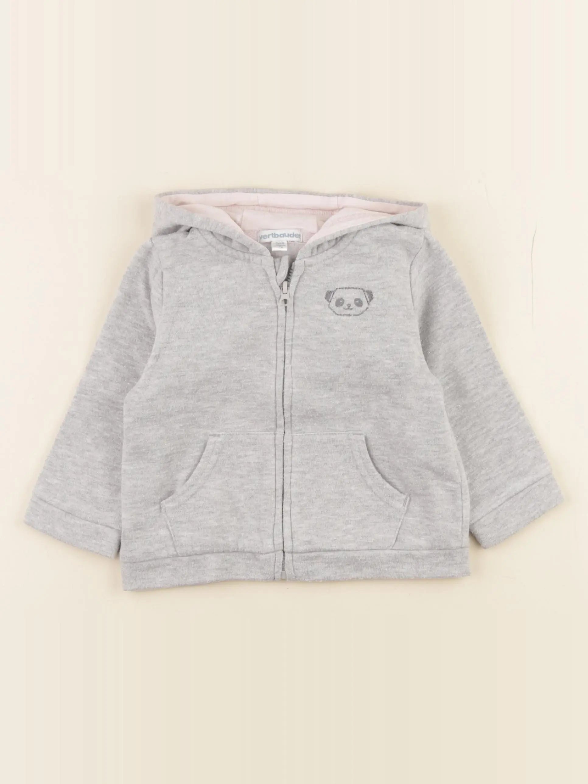Vertbaudet - sweat gris - 12 mois