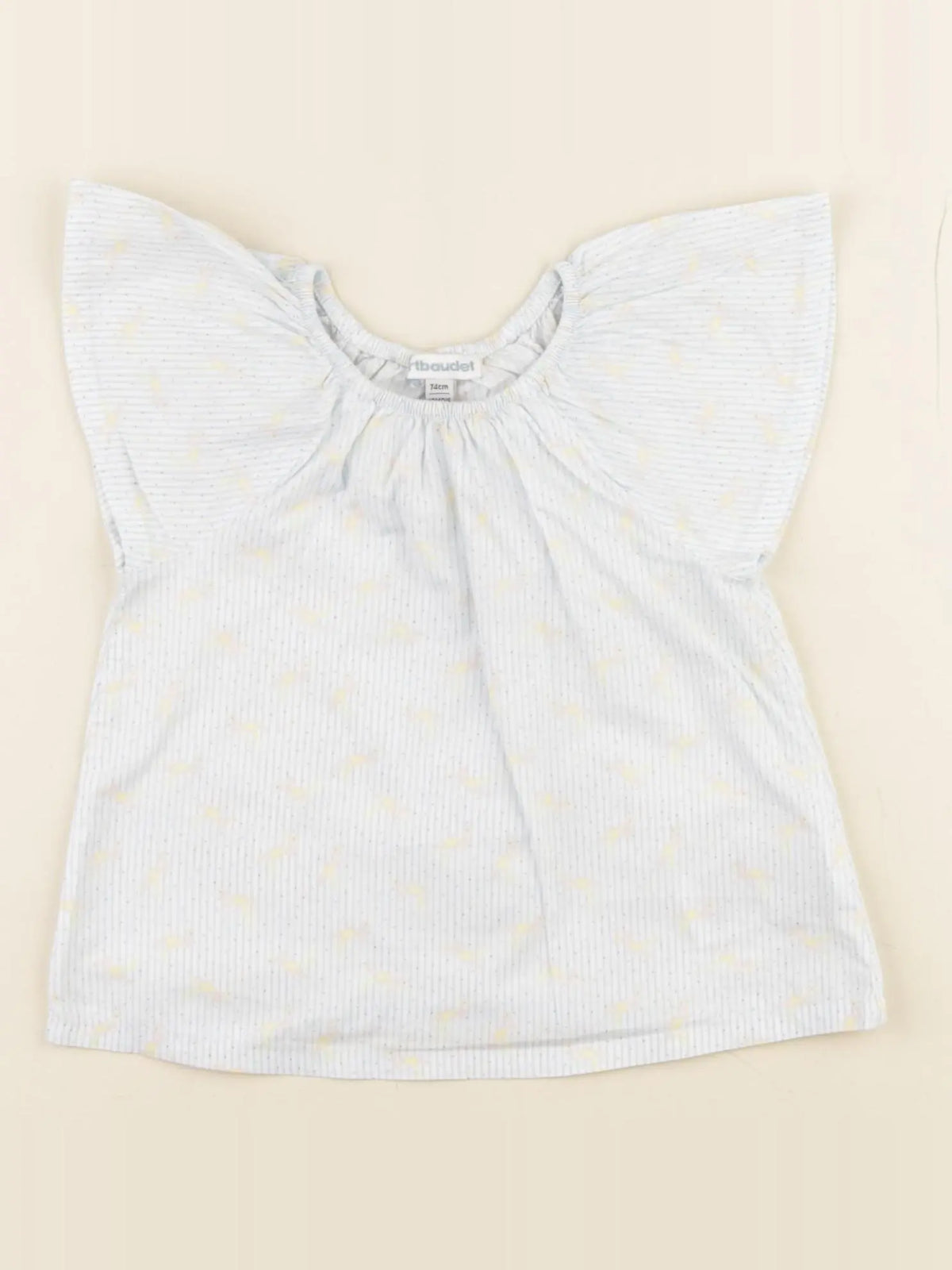 Vertbaudet - blouse bleu, blanc - 12 mois