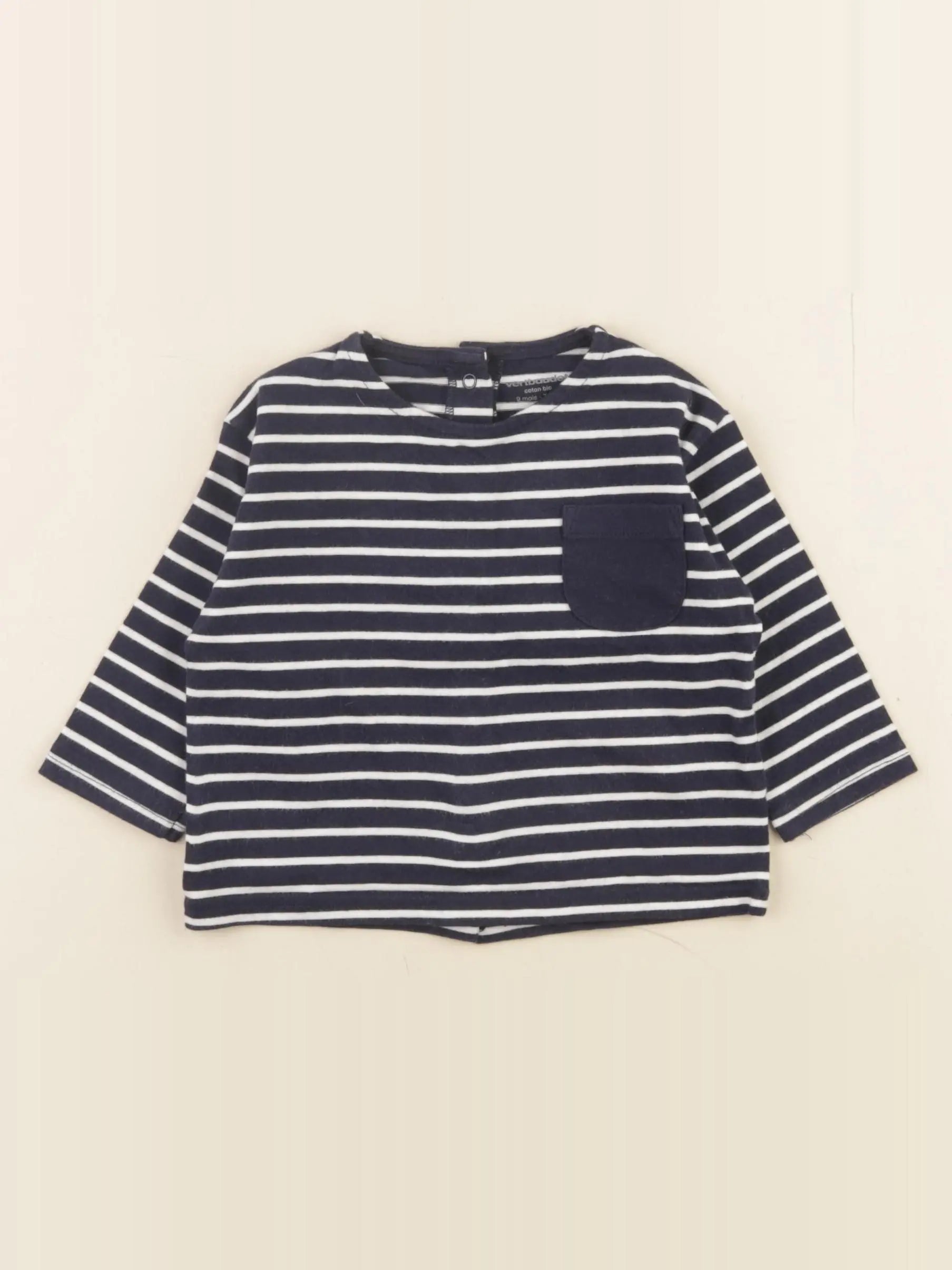 Vertbaudet - tee-shirt bleu - 9 mois