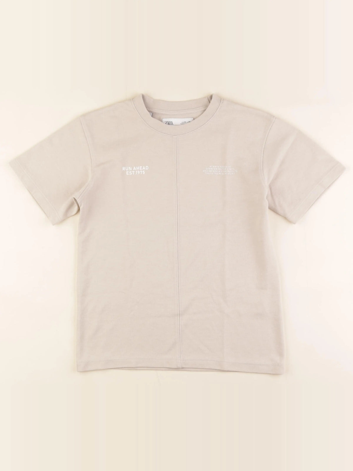 Zara - tee-shirt beige - 9 ans