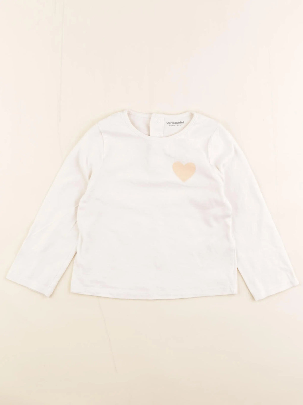 Vertbaudet - tee-shirt beige - 18 mois
