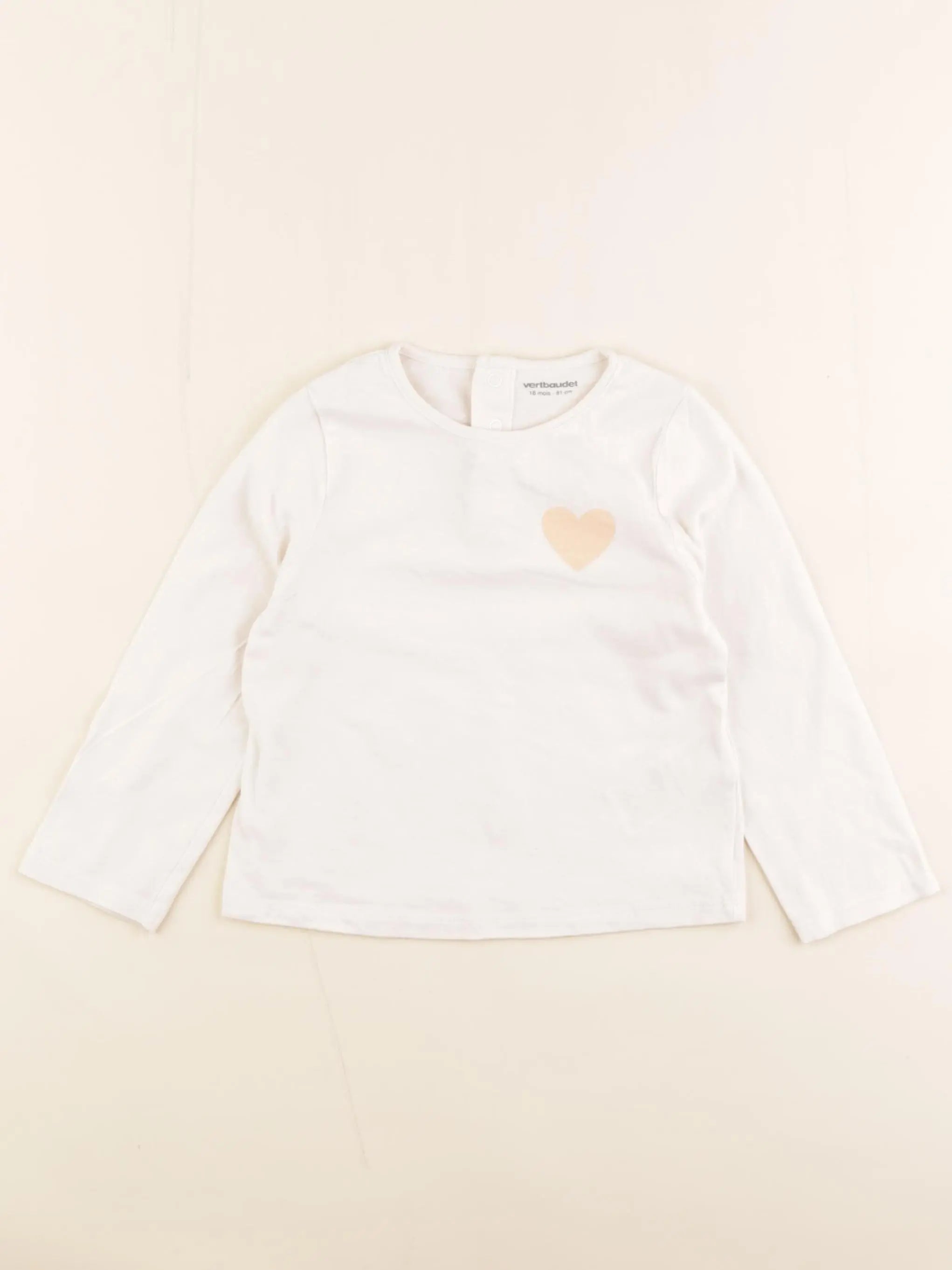 Vertbaudet - tee-shirt beige - 18 mois