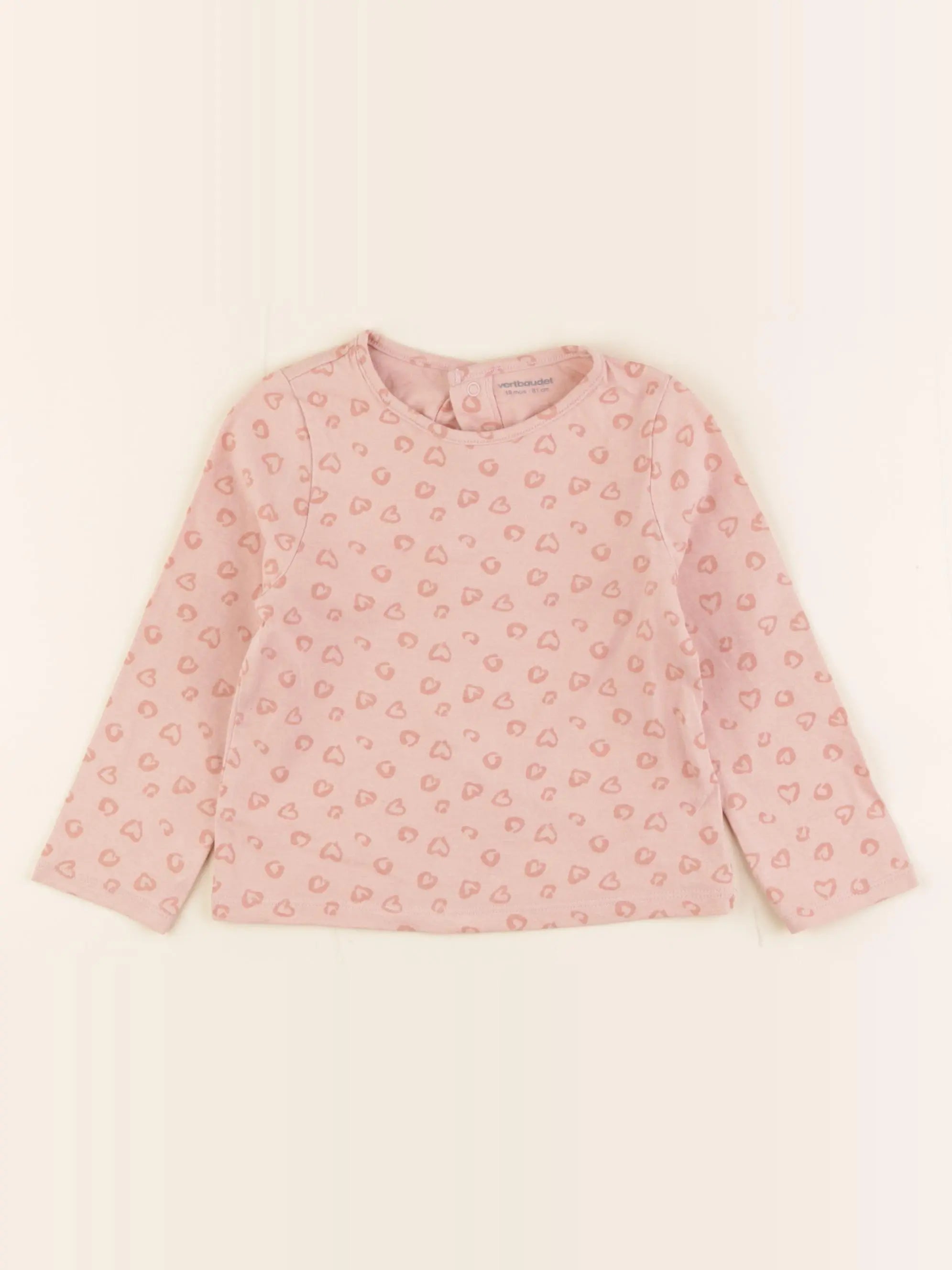 Vertbaudet - tee-shirt rose - 18 mois