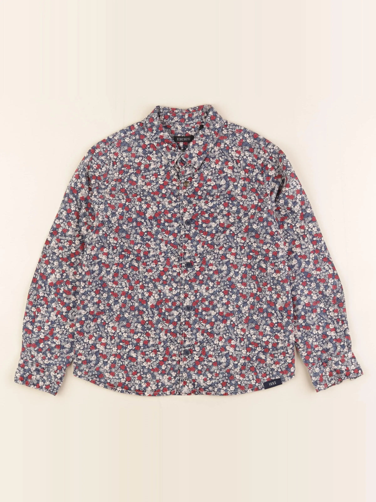 IKKS - chemise bleu, rouge - 6 ans