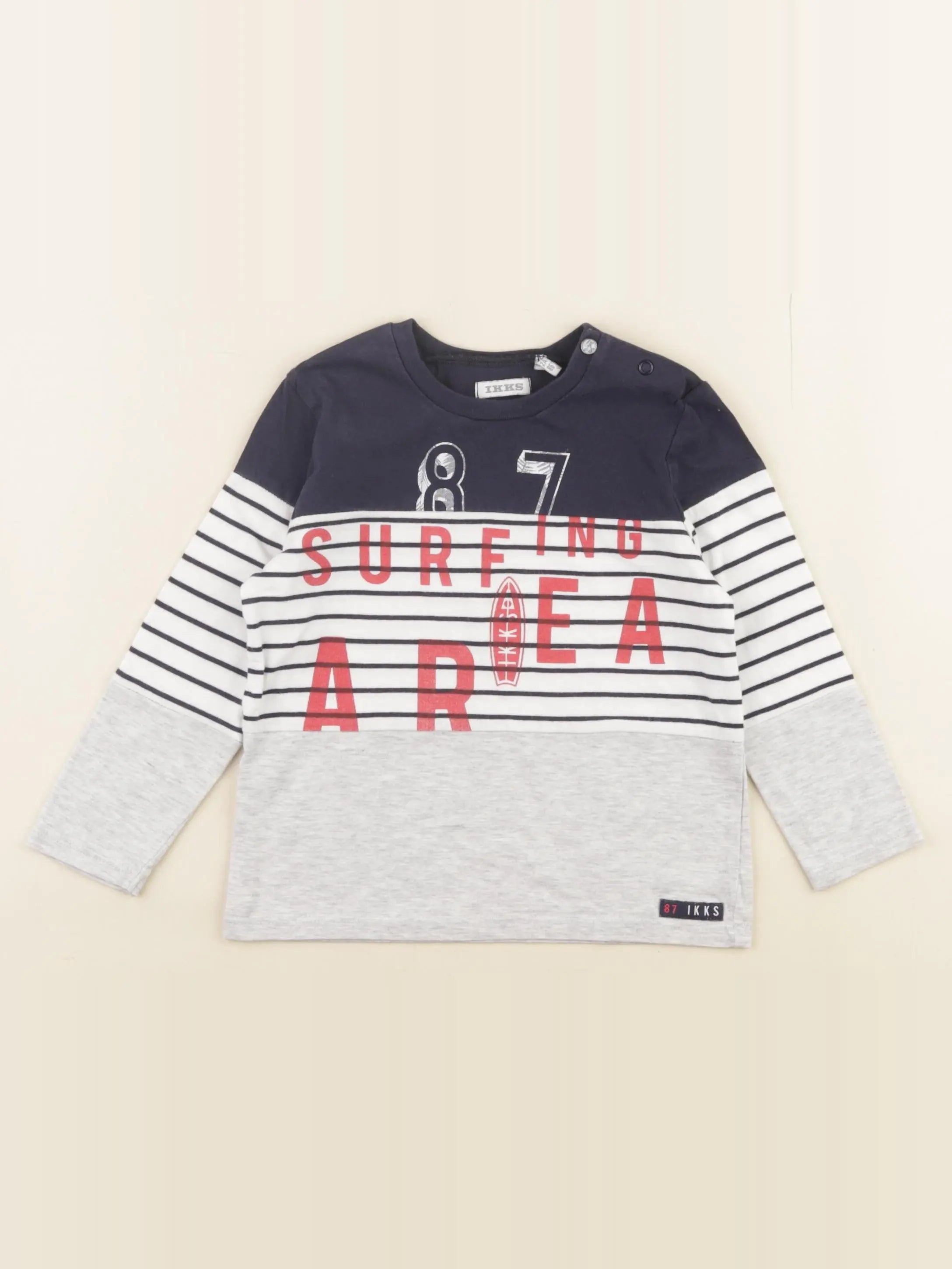 IKKS - tee-shirt bleu, blanc - 2 ans