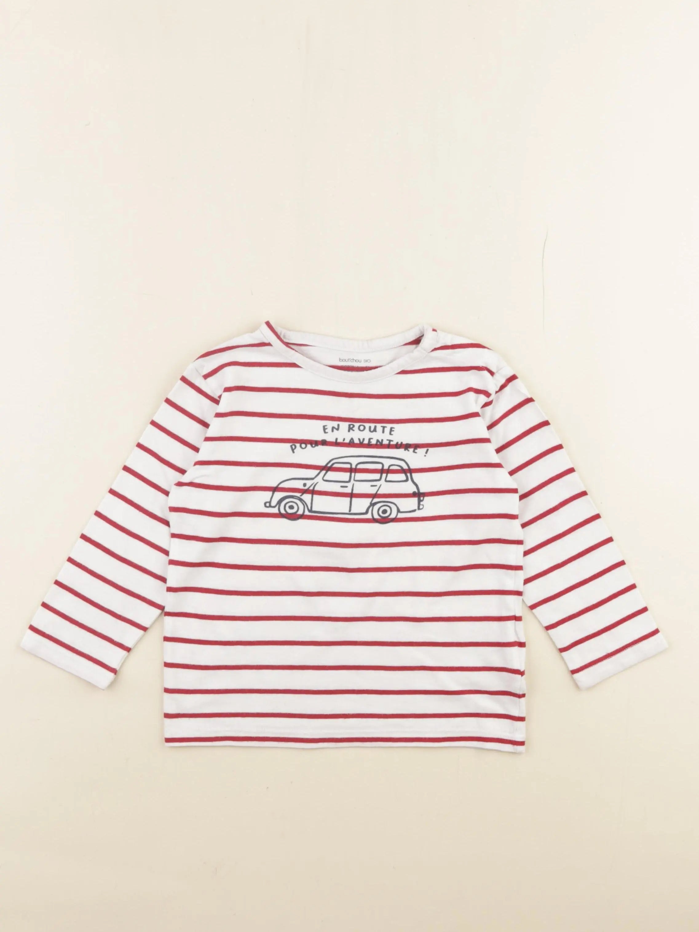 Boutchou - tee-shirt rouge, blanc - 24 mois
