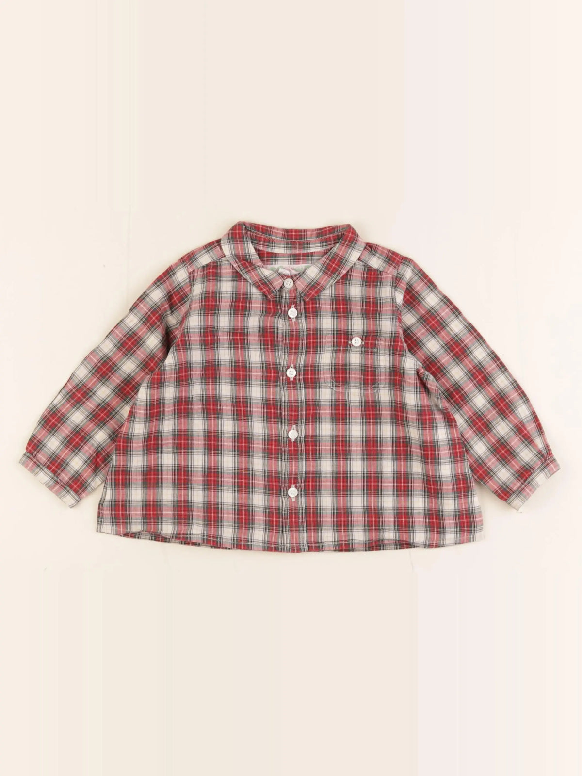 Bonpoint - chemise rouge - 12 mois