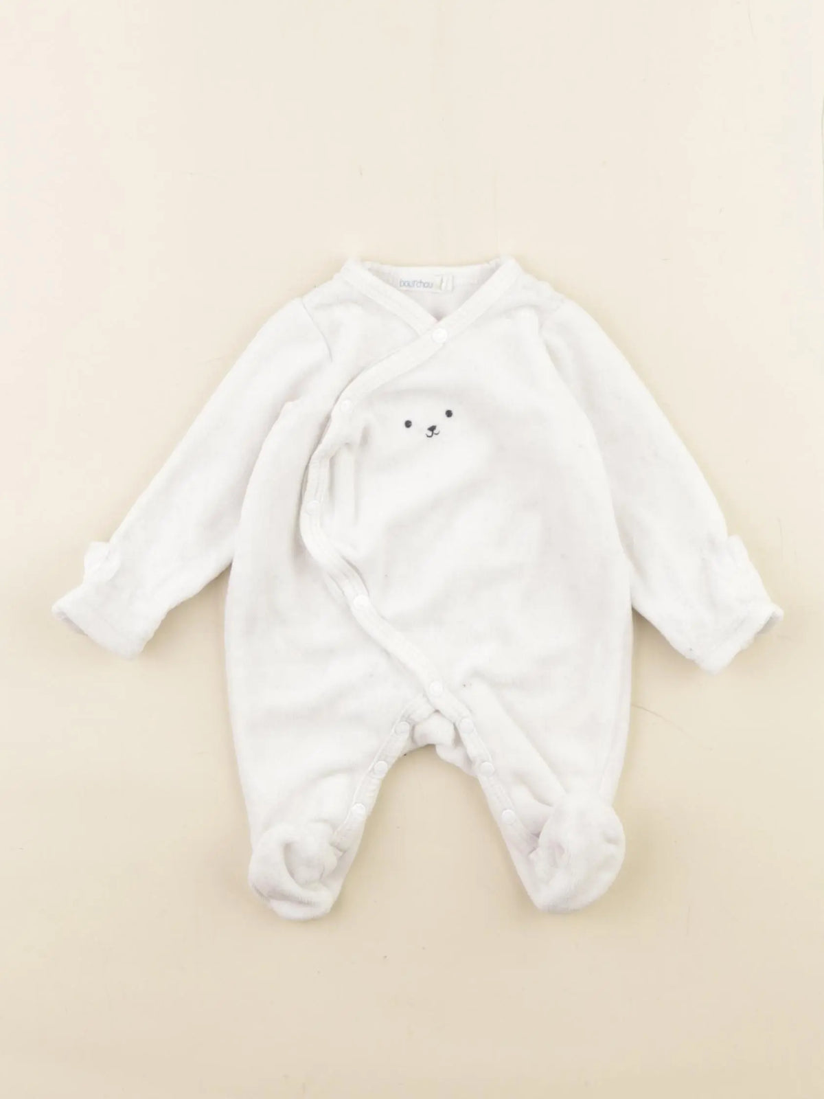 Boutchou - pyjama velours blanc - 0 mois