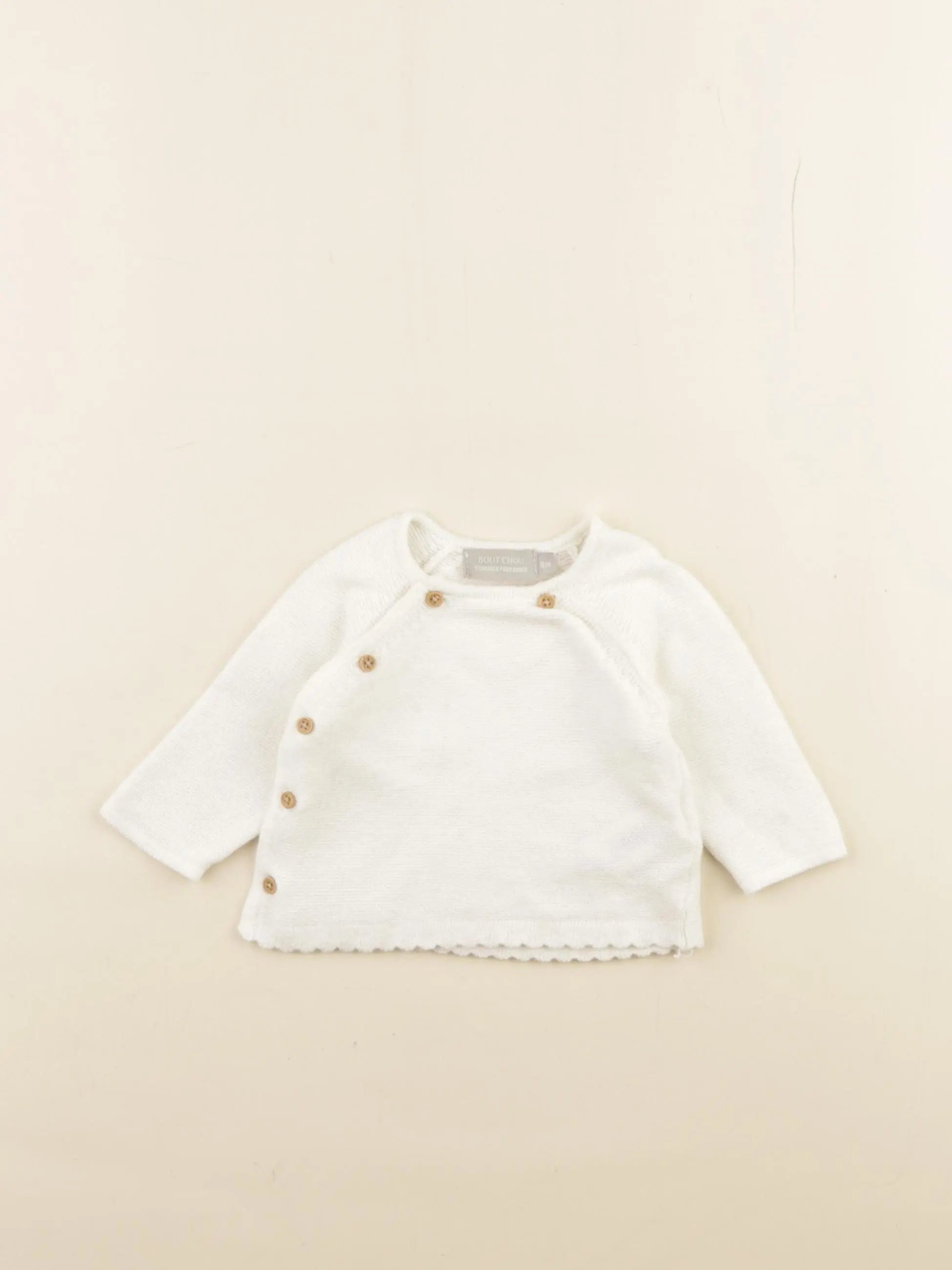 Boutchou - gilet blanc - 0 mois