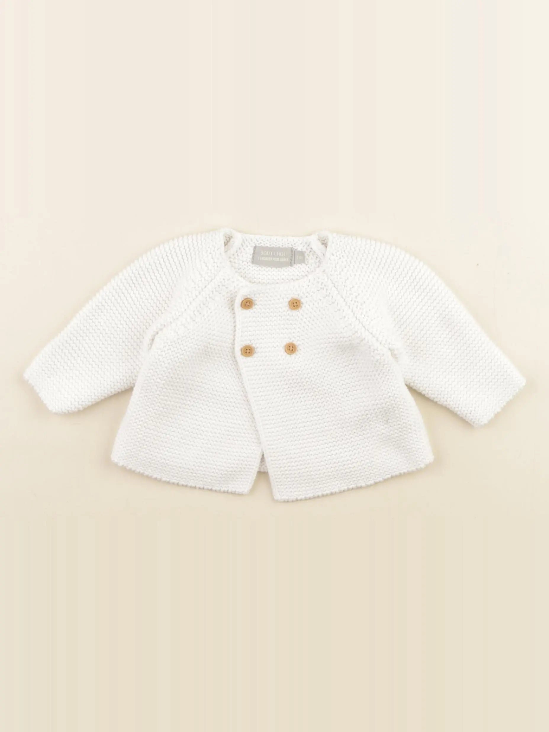 Boutchou - gilet blanc - 1 mois