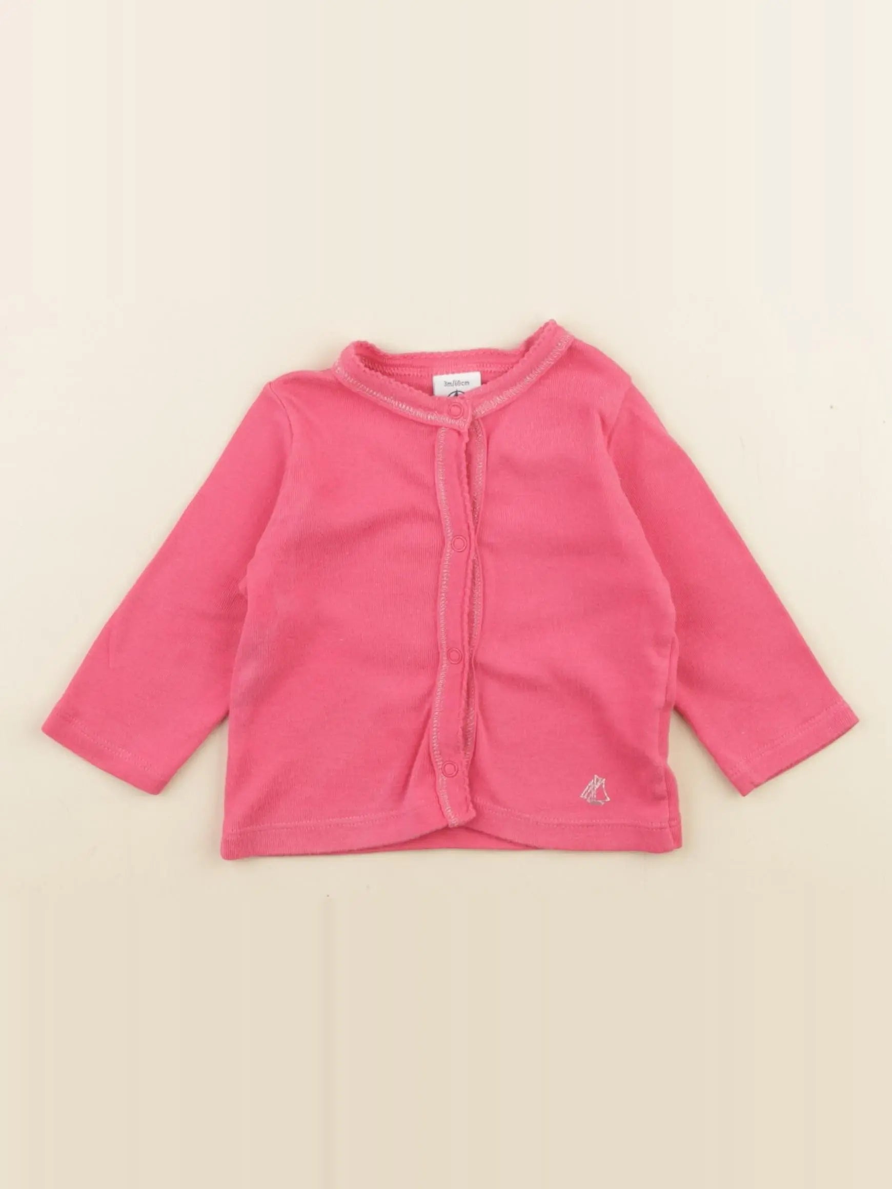 Petit Bateau - gilet rose - 3 mois