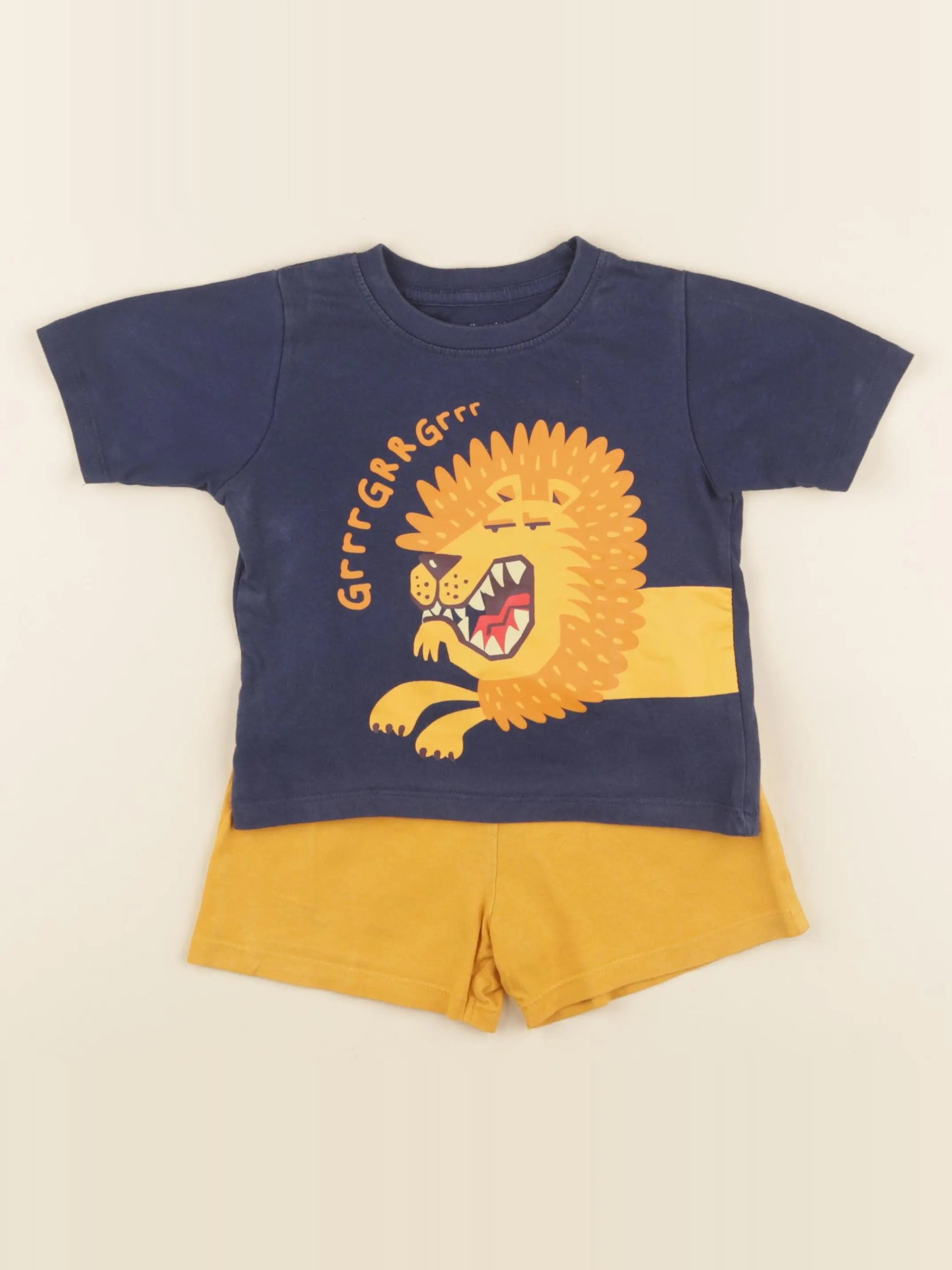 Vertbaudet - ensemble jaune, bleu - 2 ans