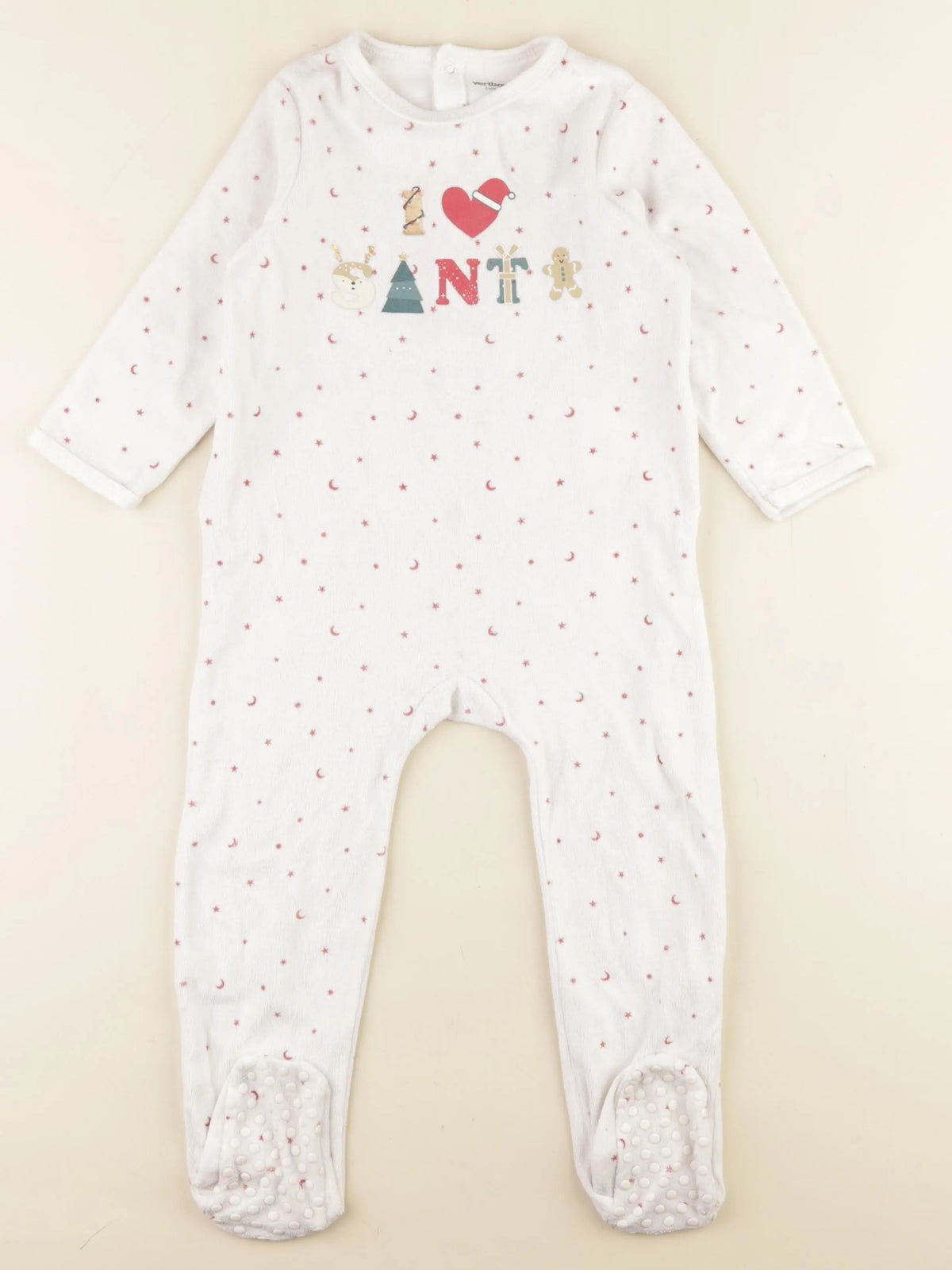 Vertbaudet - pyjama velours blanc - 3 ans