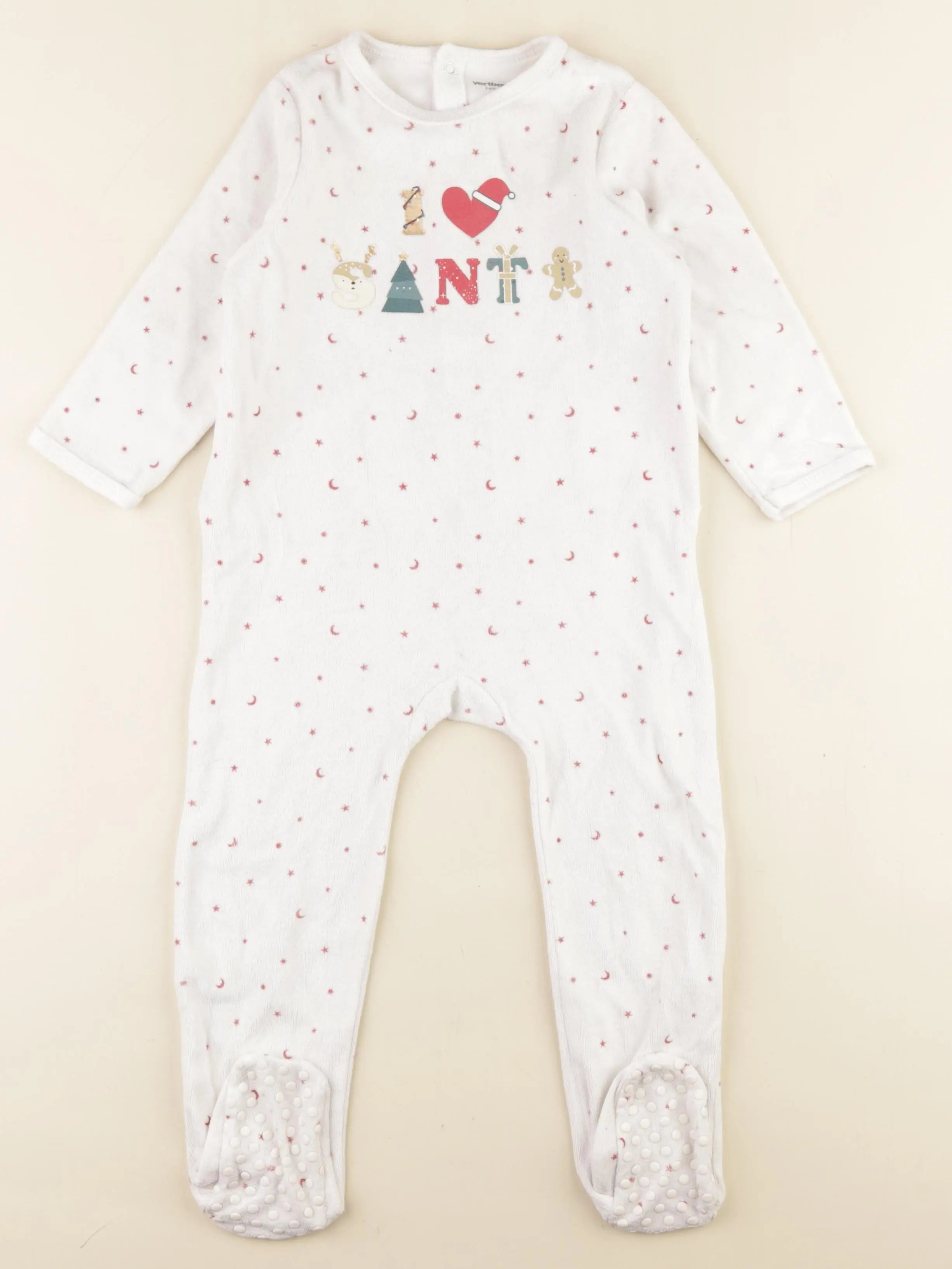 Vertbaudet - pyjama velours blanc - 3 ans