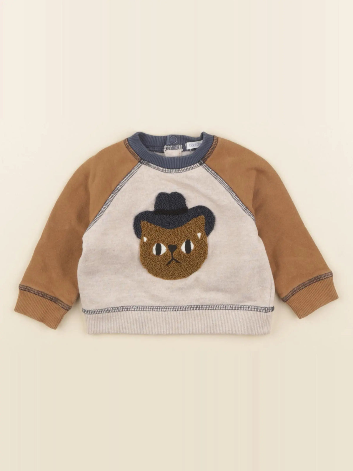 Boutchou - sweat marron, beige - 6 mois
