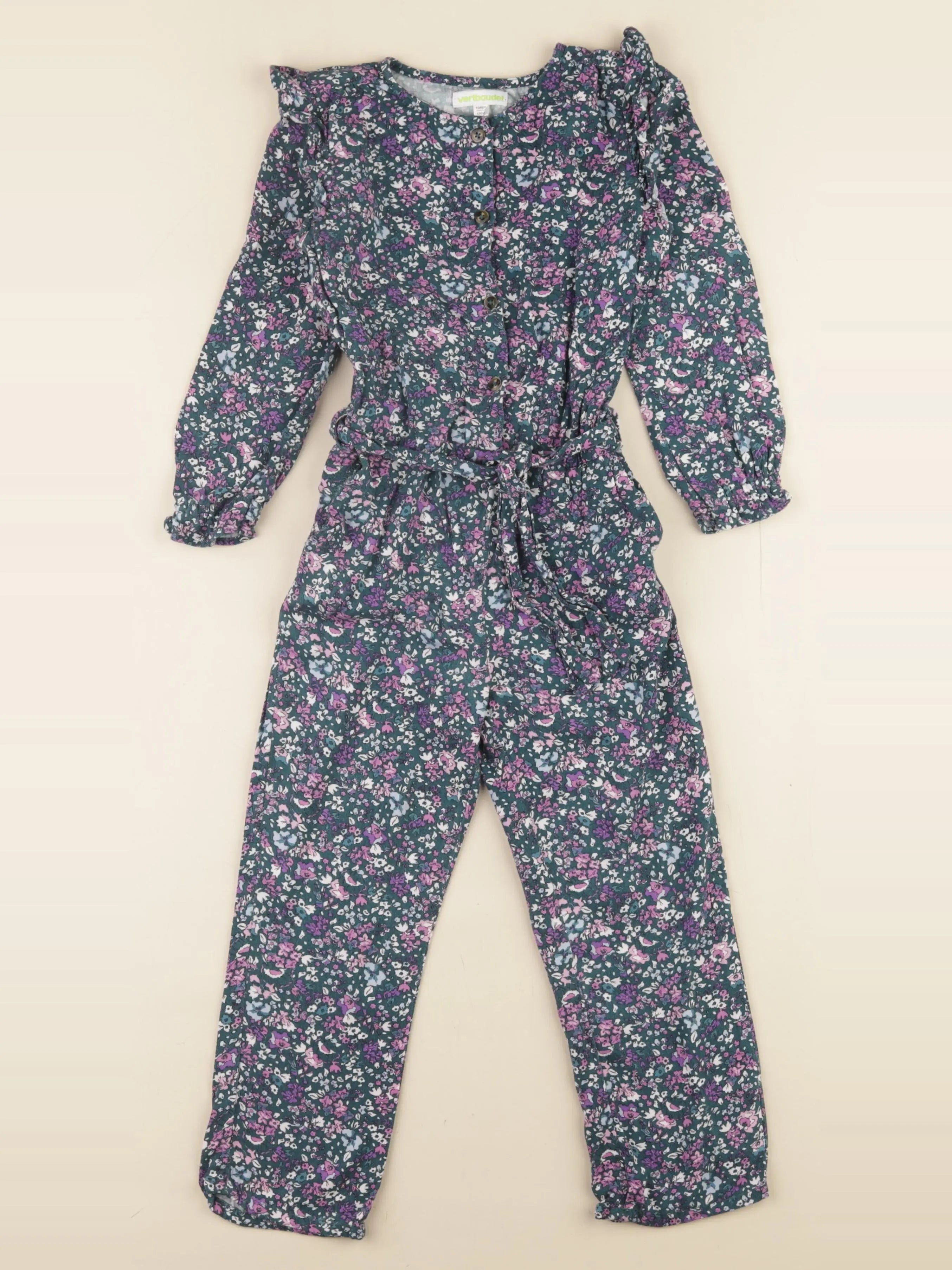 Vertbaudet - combinaison vert, violet - 4 ans