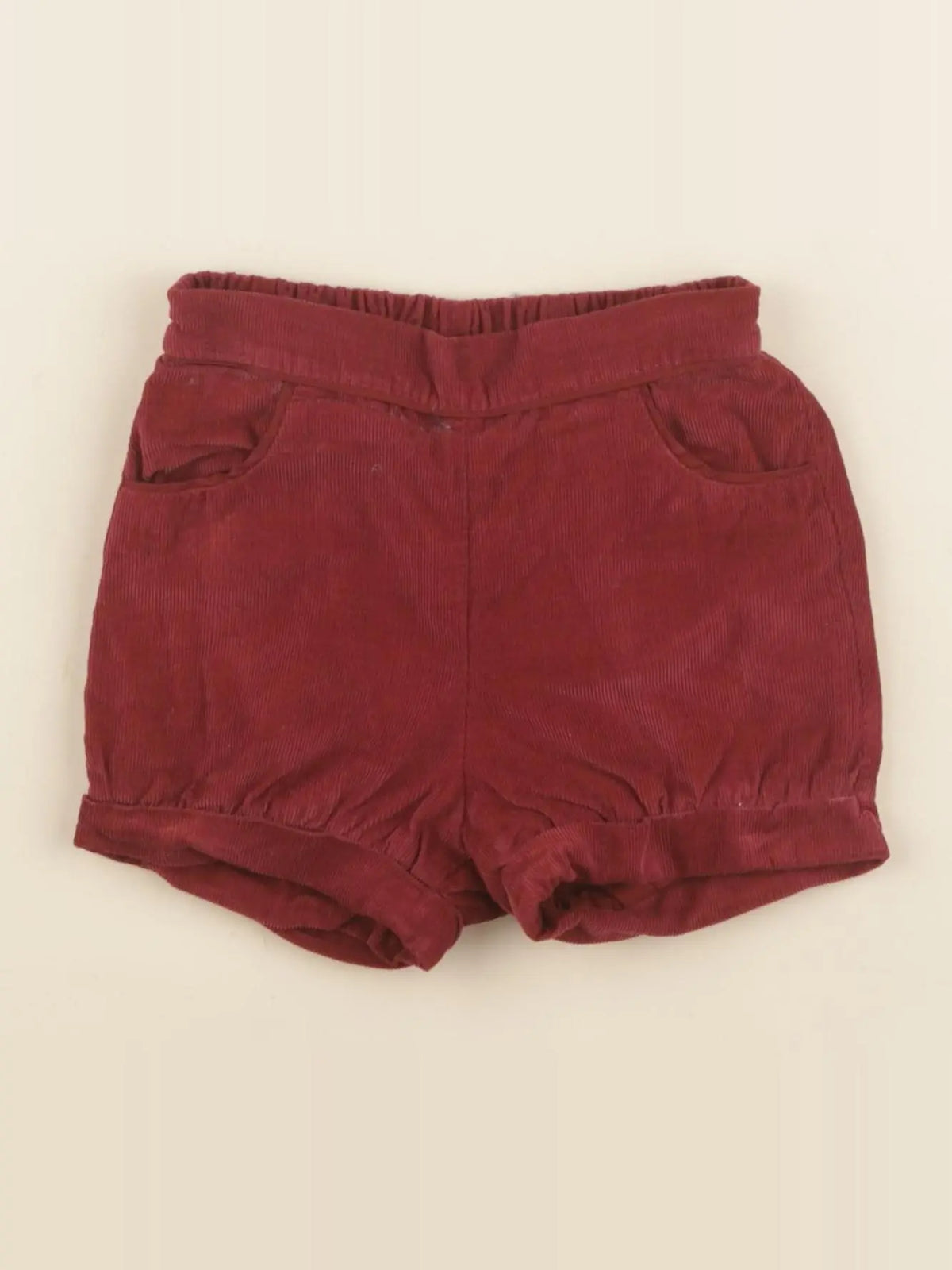 Cyrillus - short doublé rouge - 12 mois