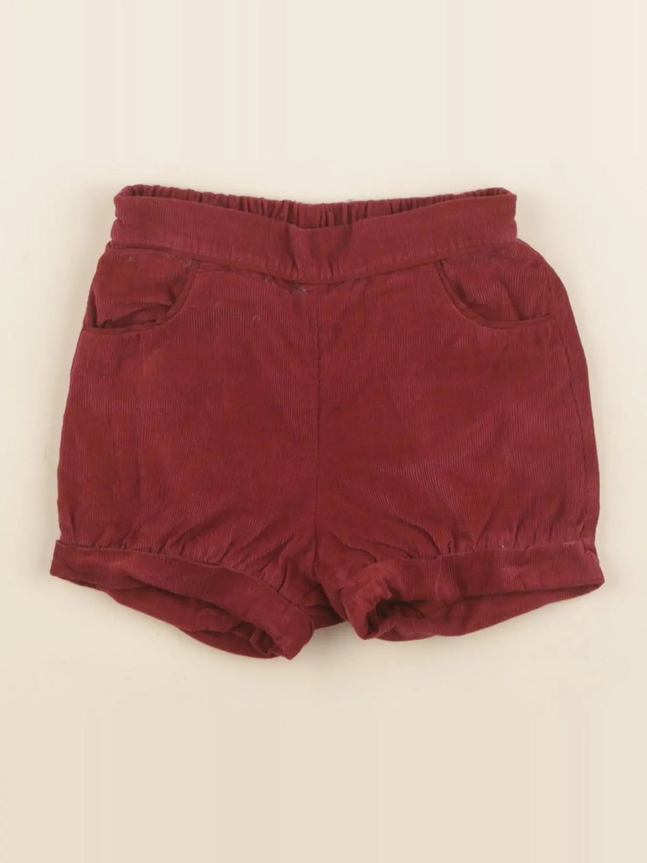 Cyrillus - short doublé rouge - 12 mois