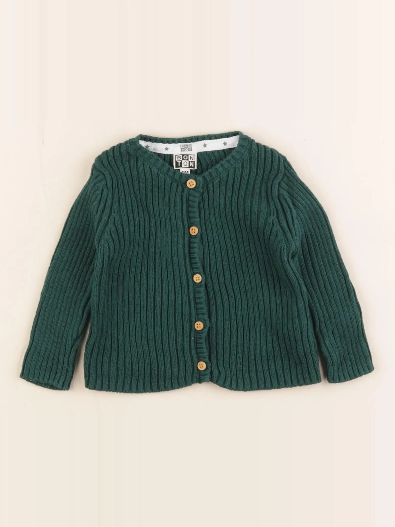 Bonton - gilet vert - 6 mois