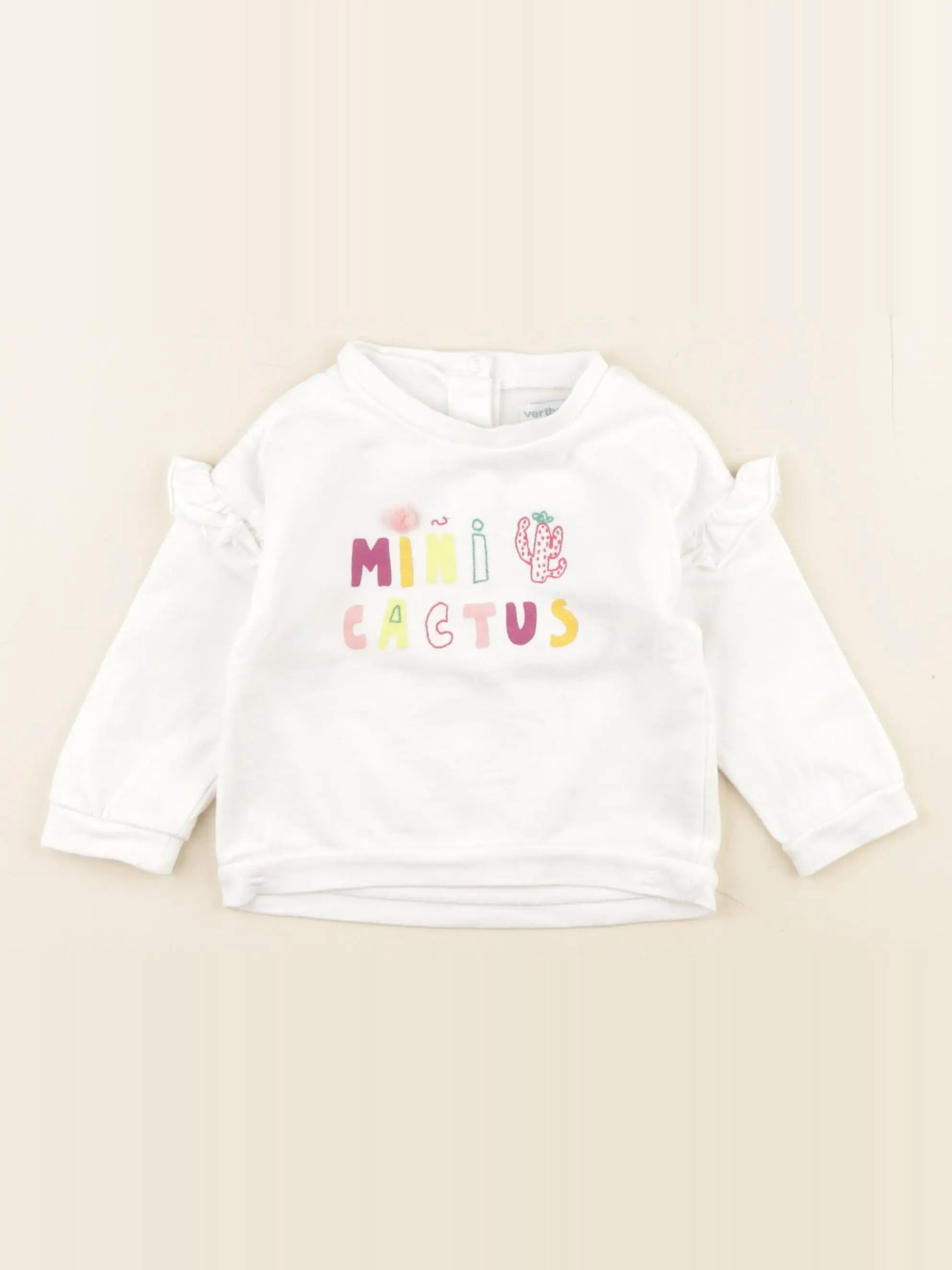 Vertbaudet - sweat blanc - 9 mois