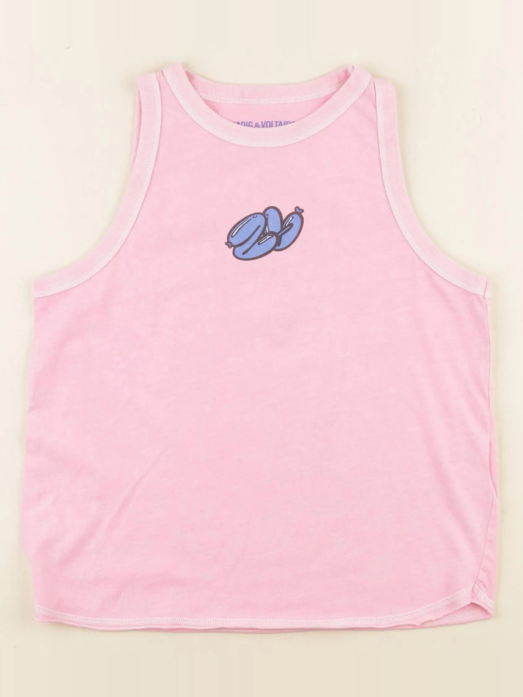 Zadig & Voltaire - débardeur imprimé au dos rose - 12 ans