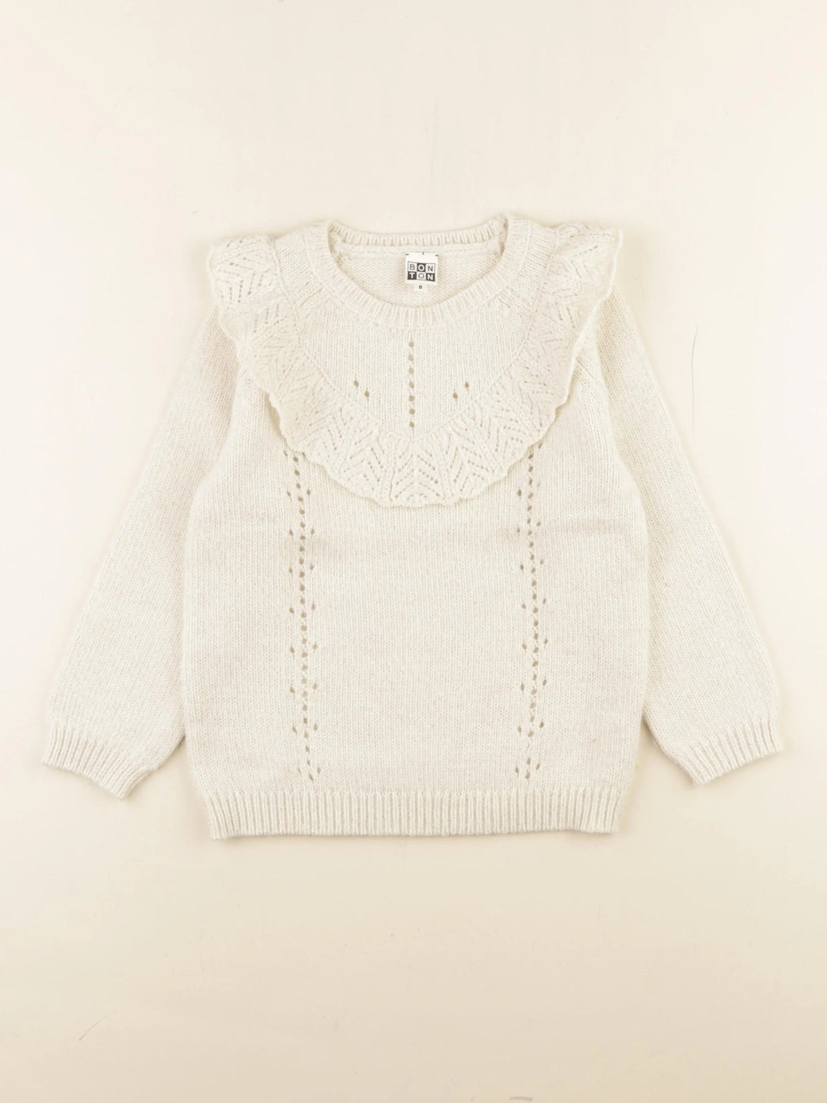 Bonton - pull beige, or - 8 ans