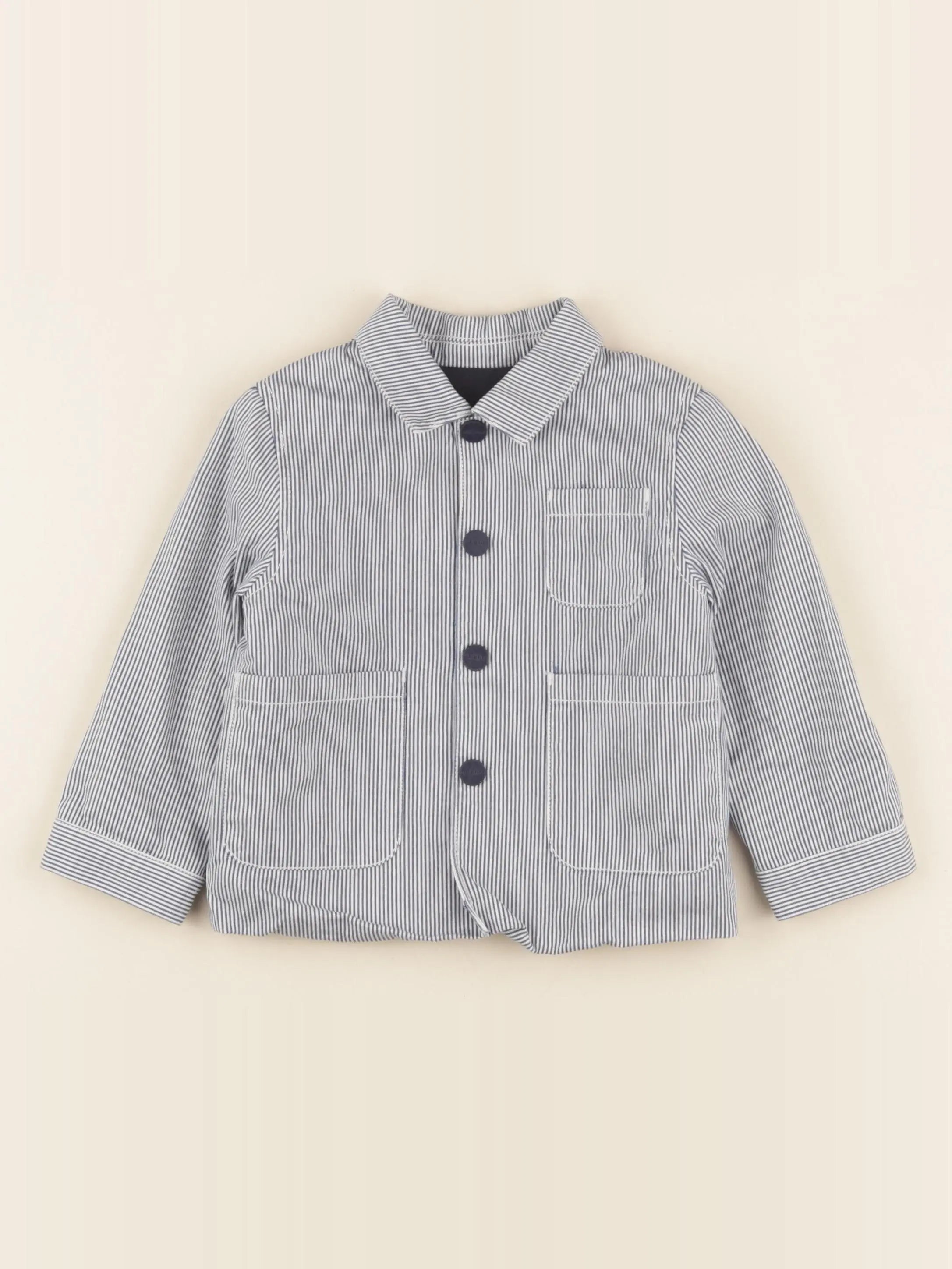 Jacadi - veste doublé bleu - 24 mois