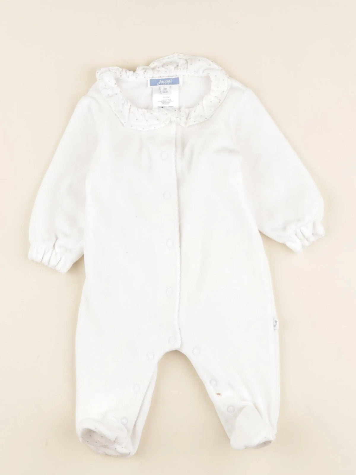 Jacadi - pyjama velours blanc - 3 mois