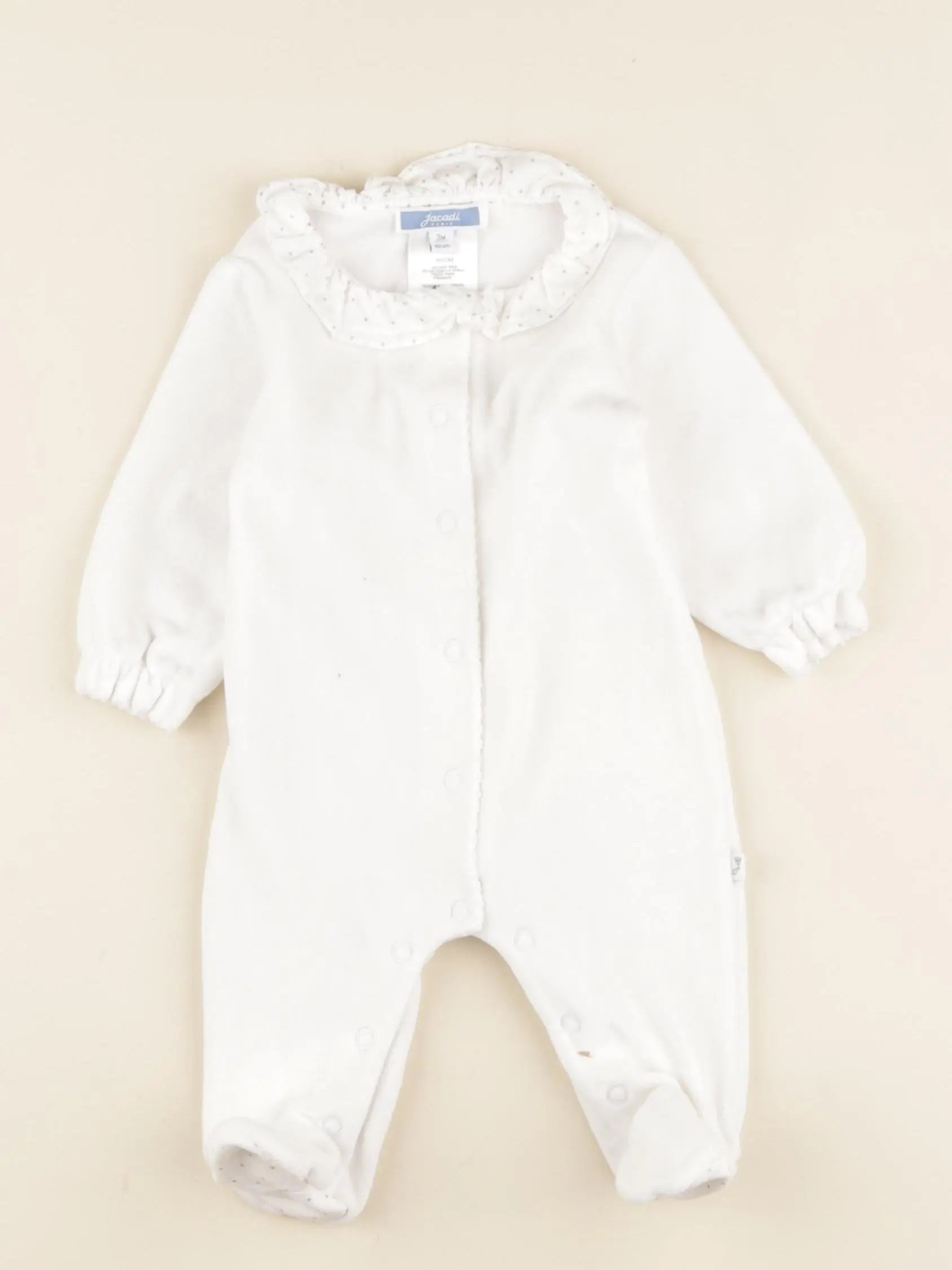 Jacadi - pyjama velours blanc - 3 mois