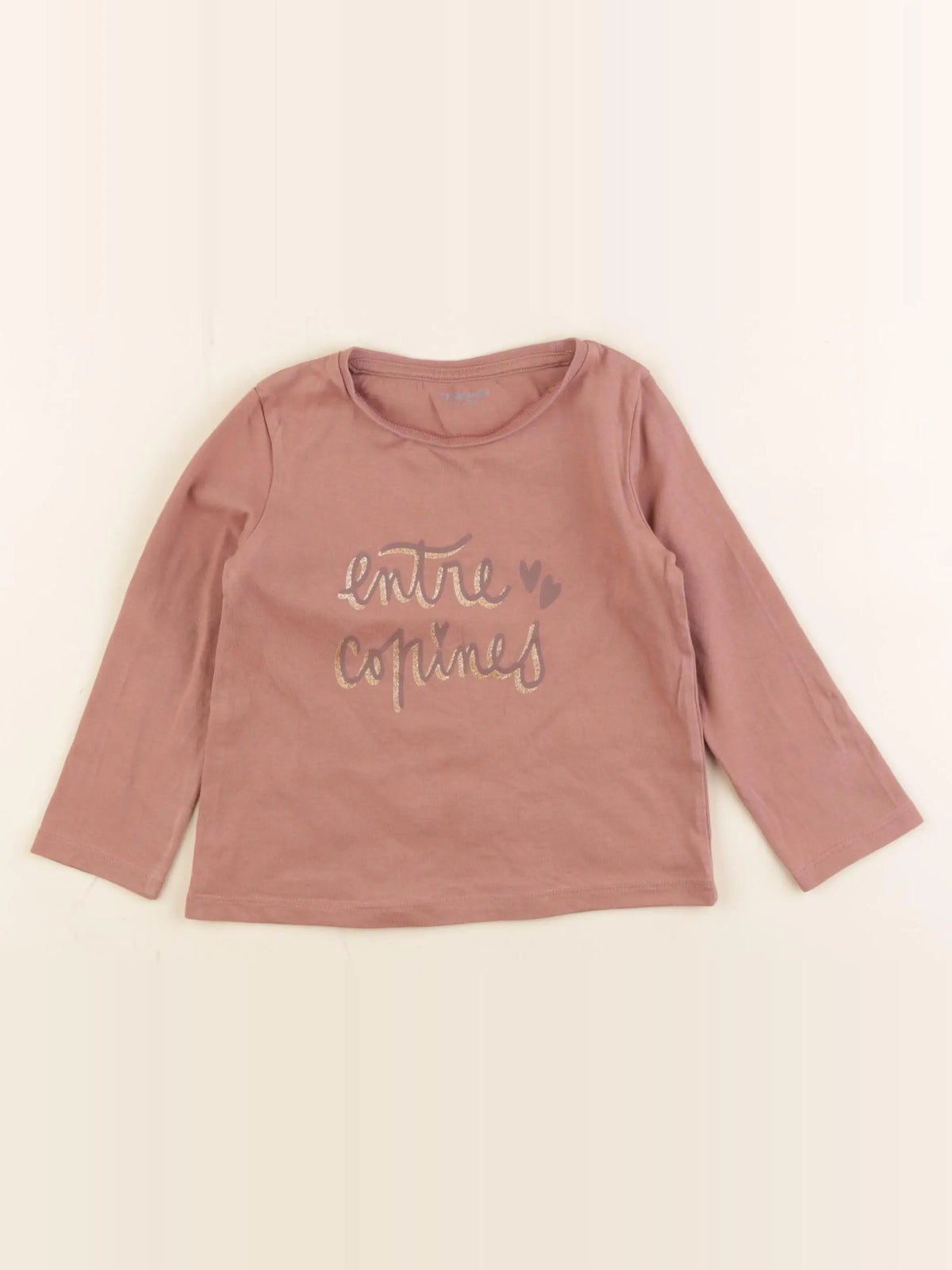 Vertbaudet - tee-shirt rose, or - 2 ans