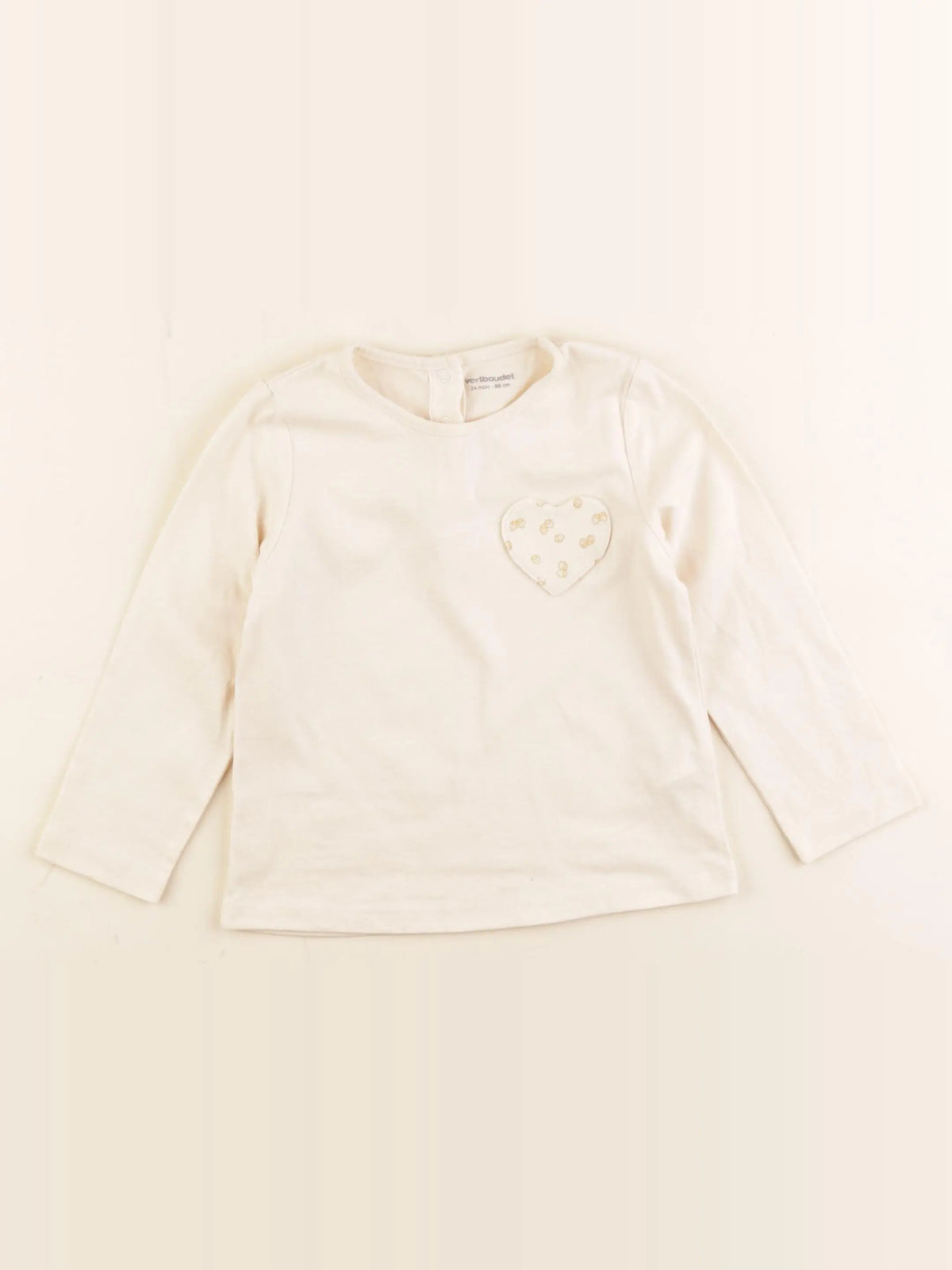 Vertbaudet - tee-shirt beige - 24 mois