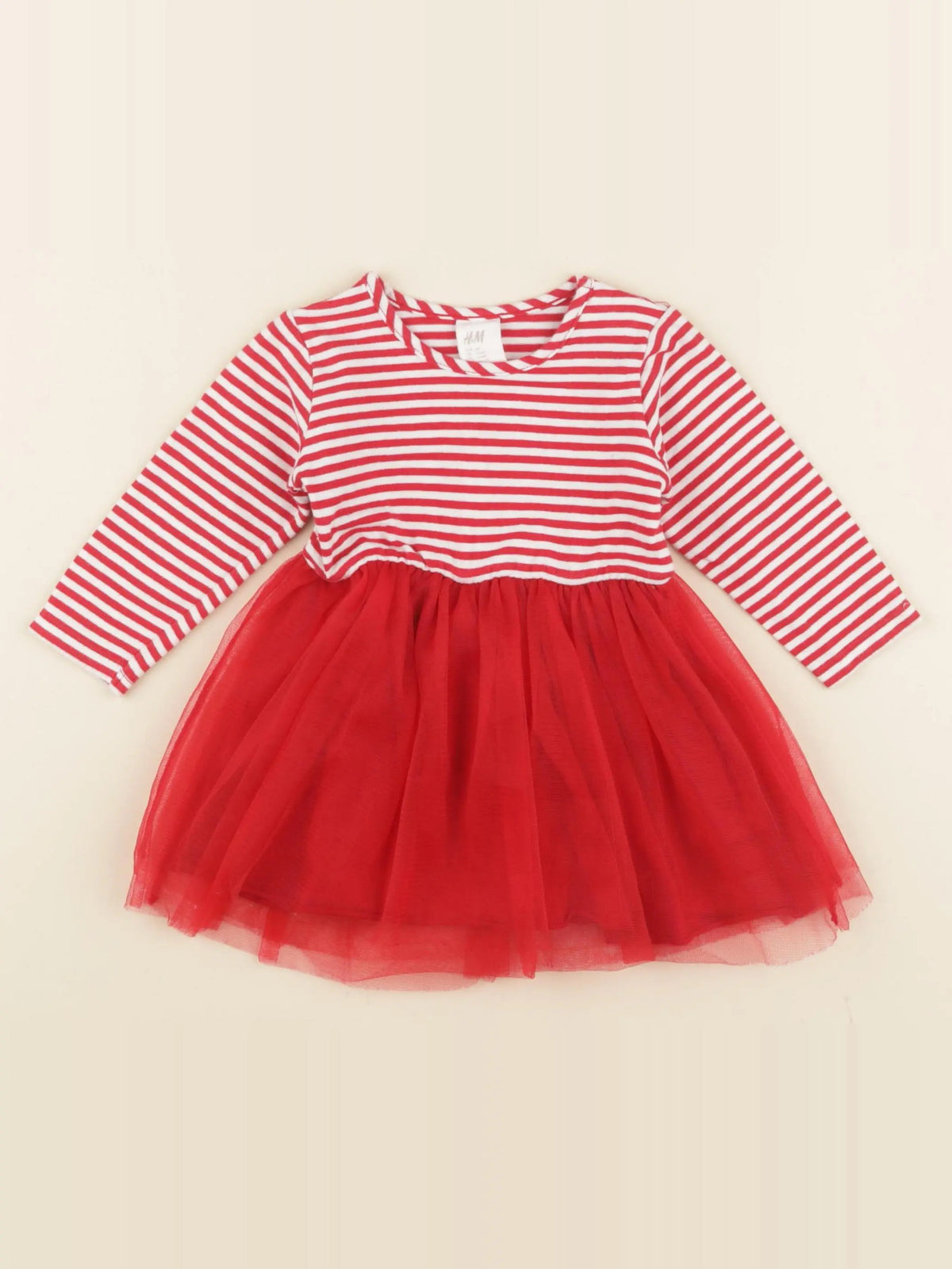 H&M - robe rouge - 4/6 mois