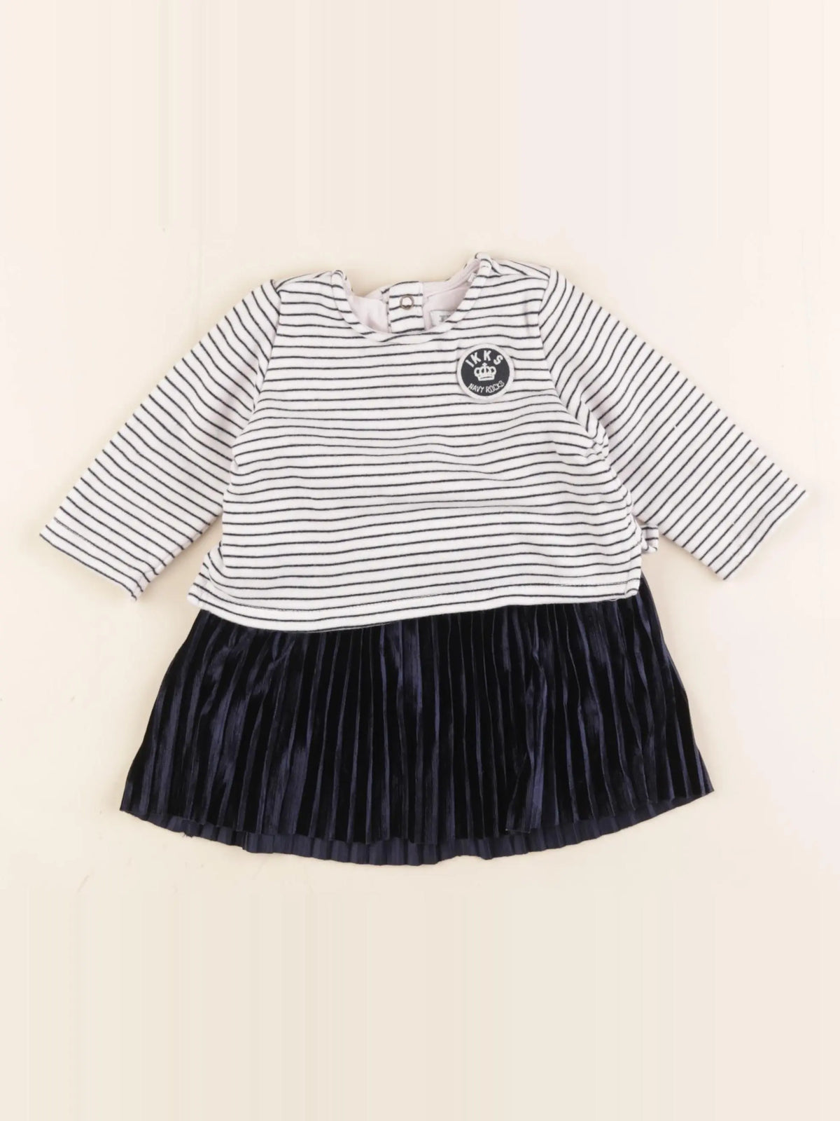 IKKS - robe blanc, bleu - 6 mois