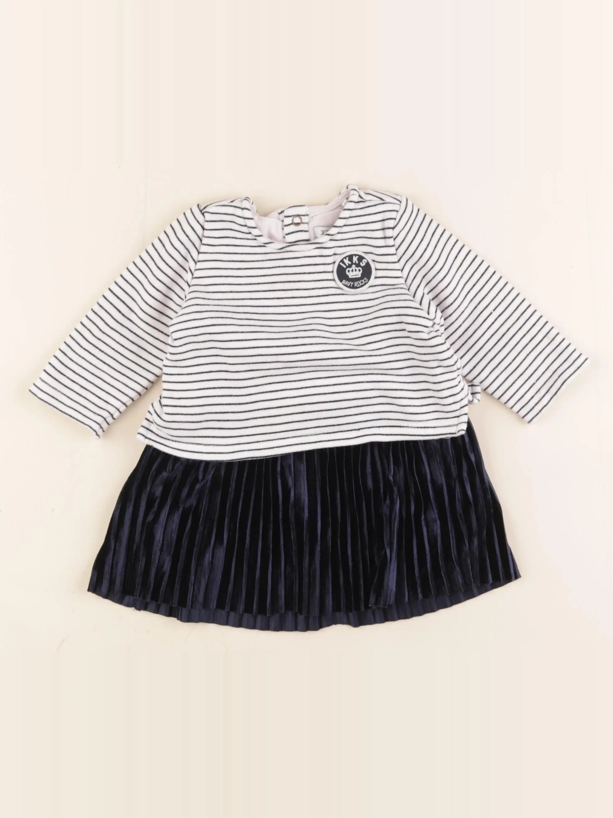 IKKS - robe blanc, bleu - 6 mois